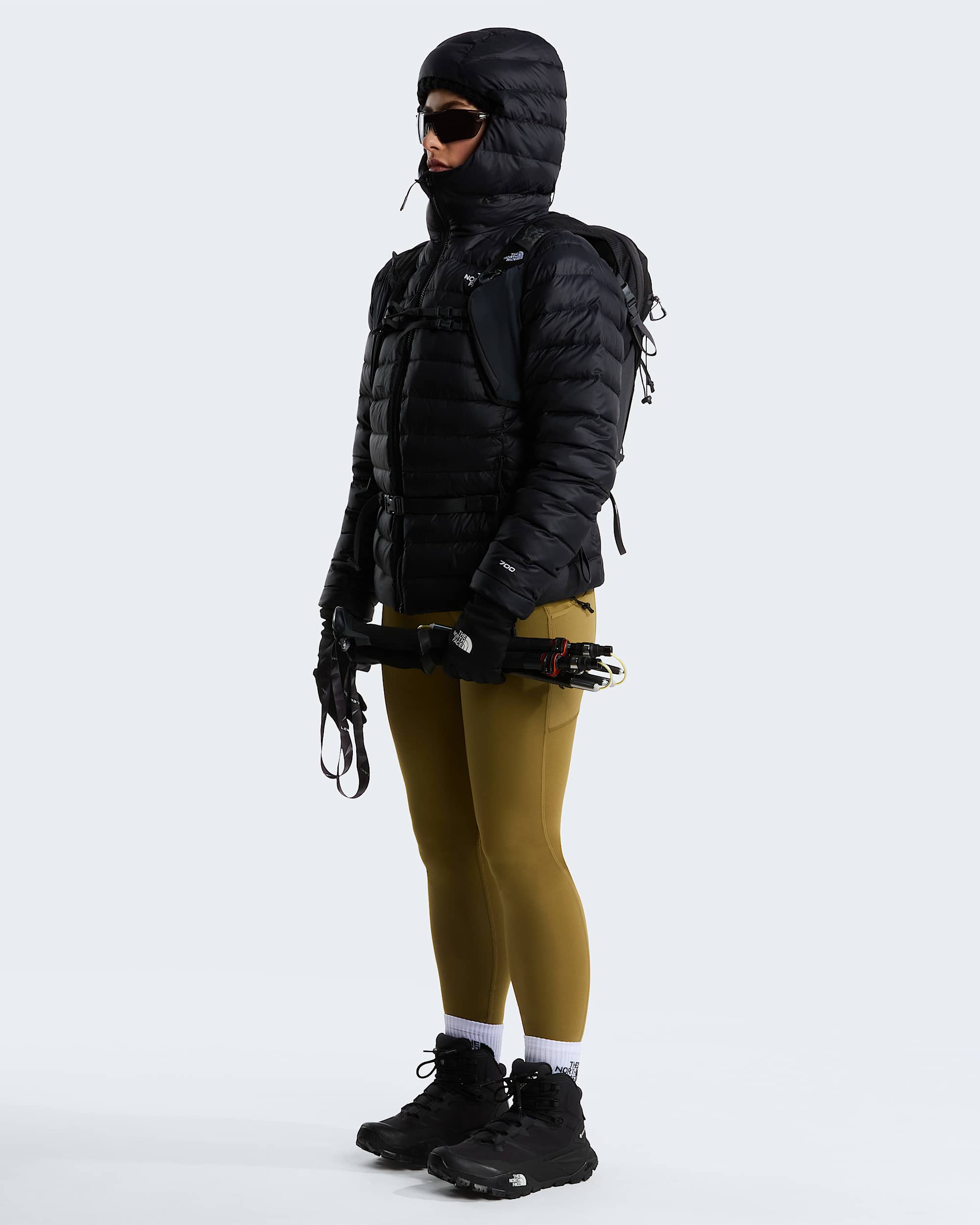 Womens Classic Down Hooded Jacket TNF ALT1