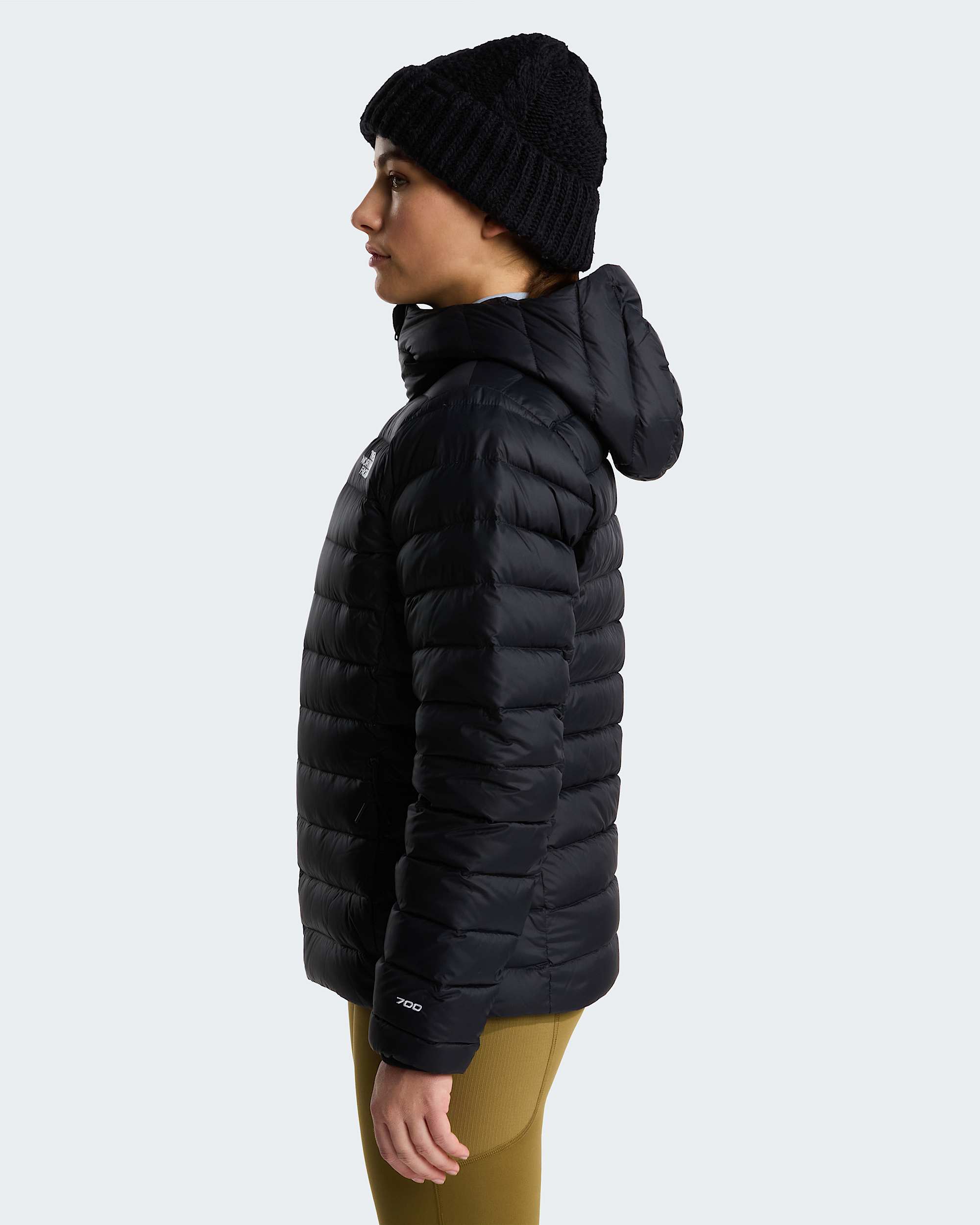 Womens Classic Down Hooded Jacket TNF ALT2