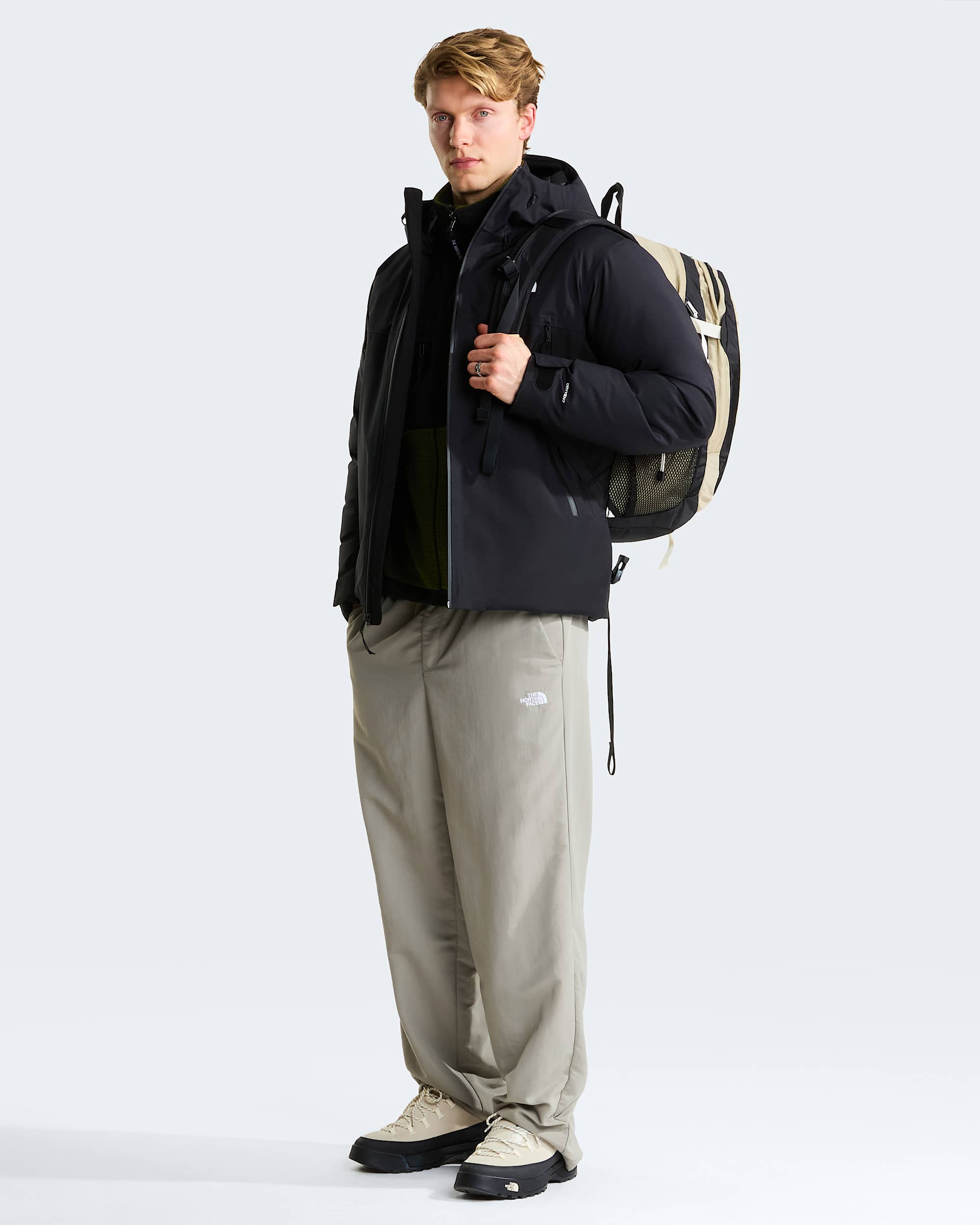 Mens Mountain Range Down Hooded Jacket TNF ALT1