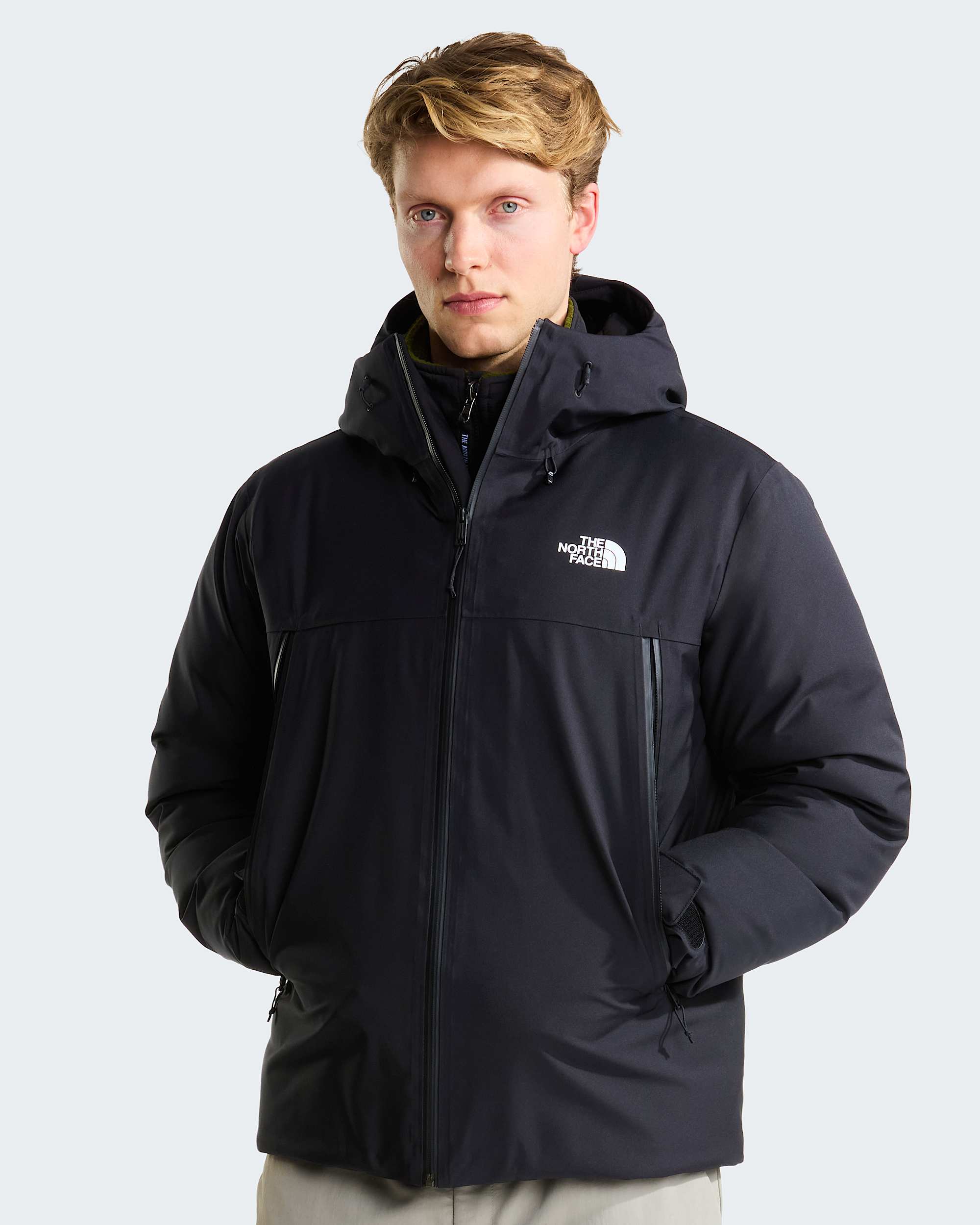 Mens Mountain Range Down Hooded Jacket TNF HERO