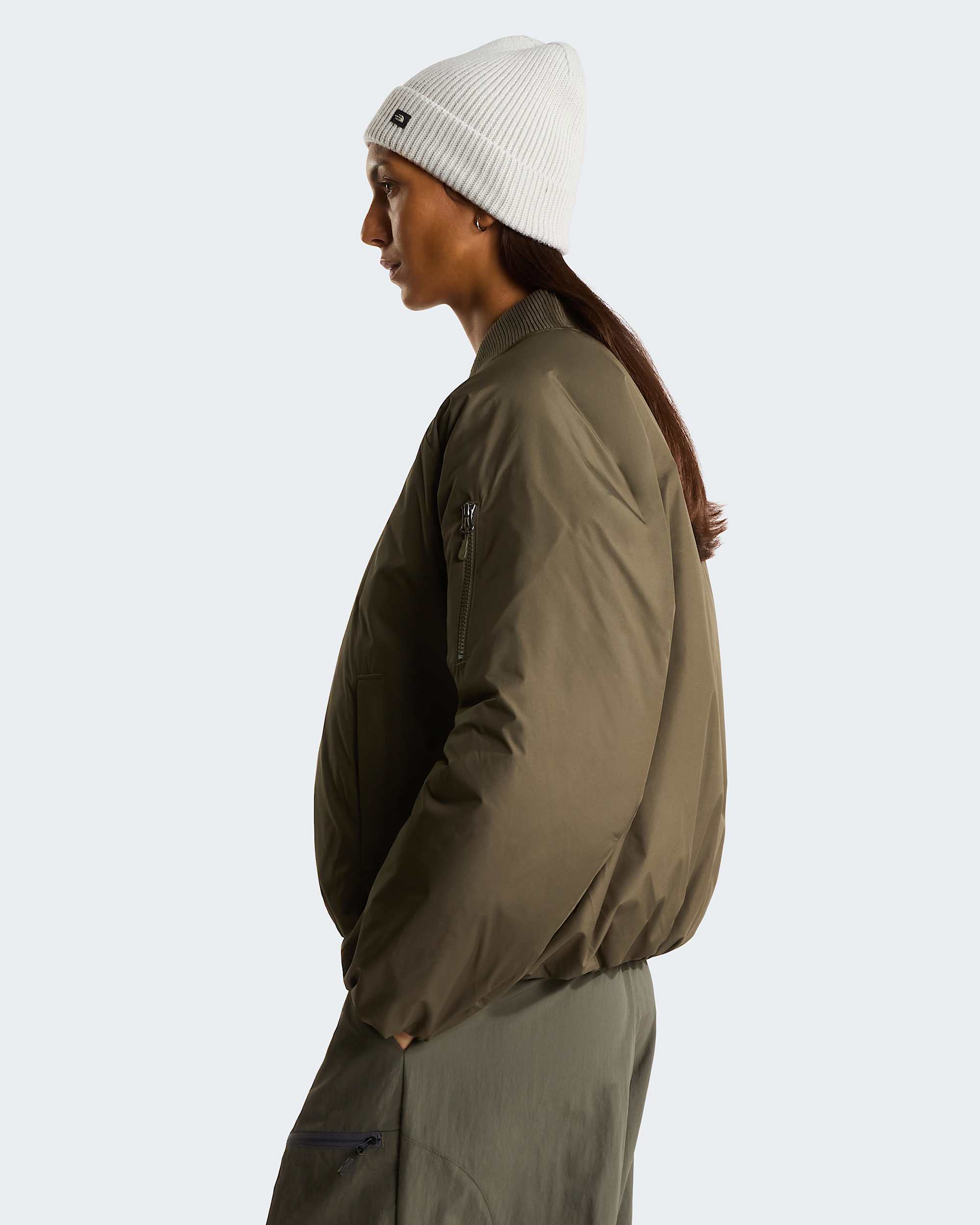 Womens Choqa Bomber Jacket TNF New Taupe Green ALT2
