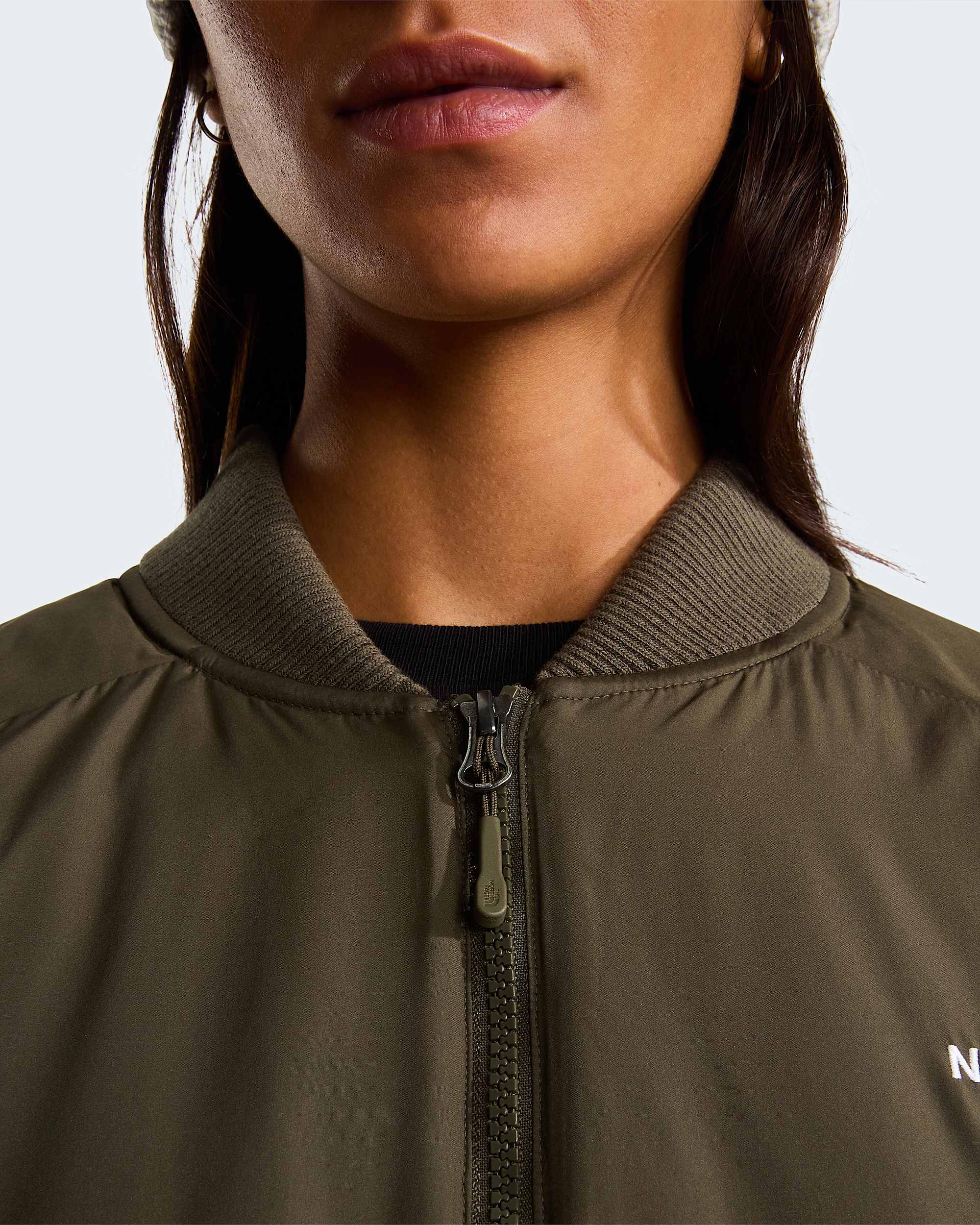 Womens Choqa Bomber Jacket TNF New Taupe Green ALT5