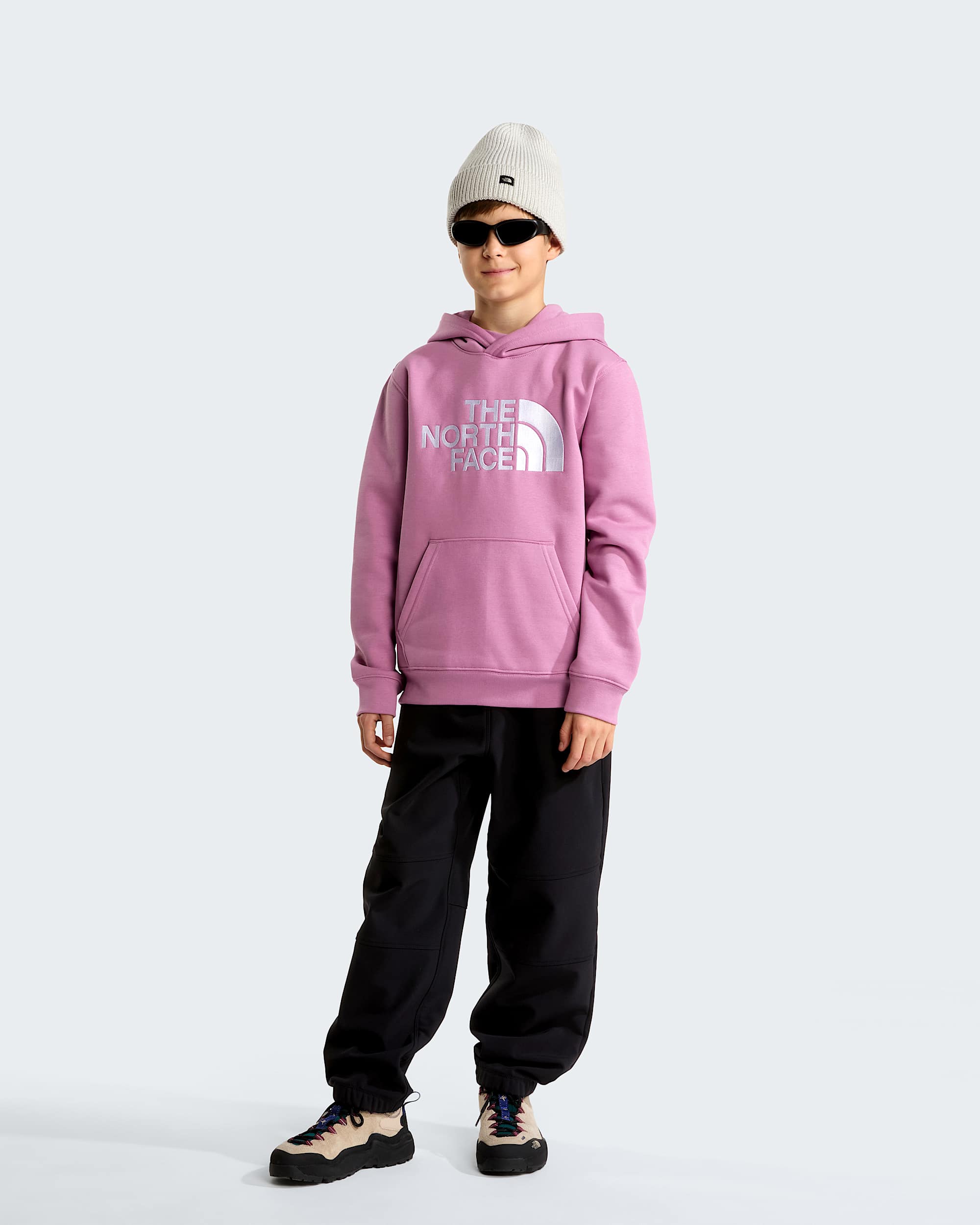 TNF Essential Drew Peak hoodie voor tieners TNF Hushed Lavender ALT13