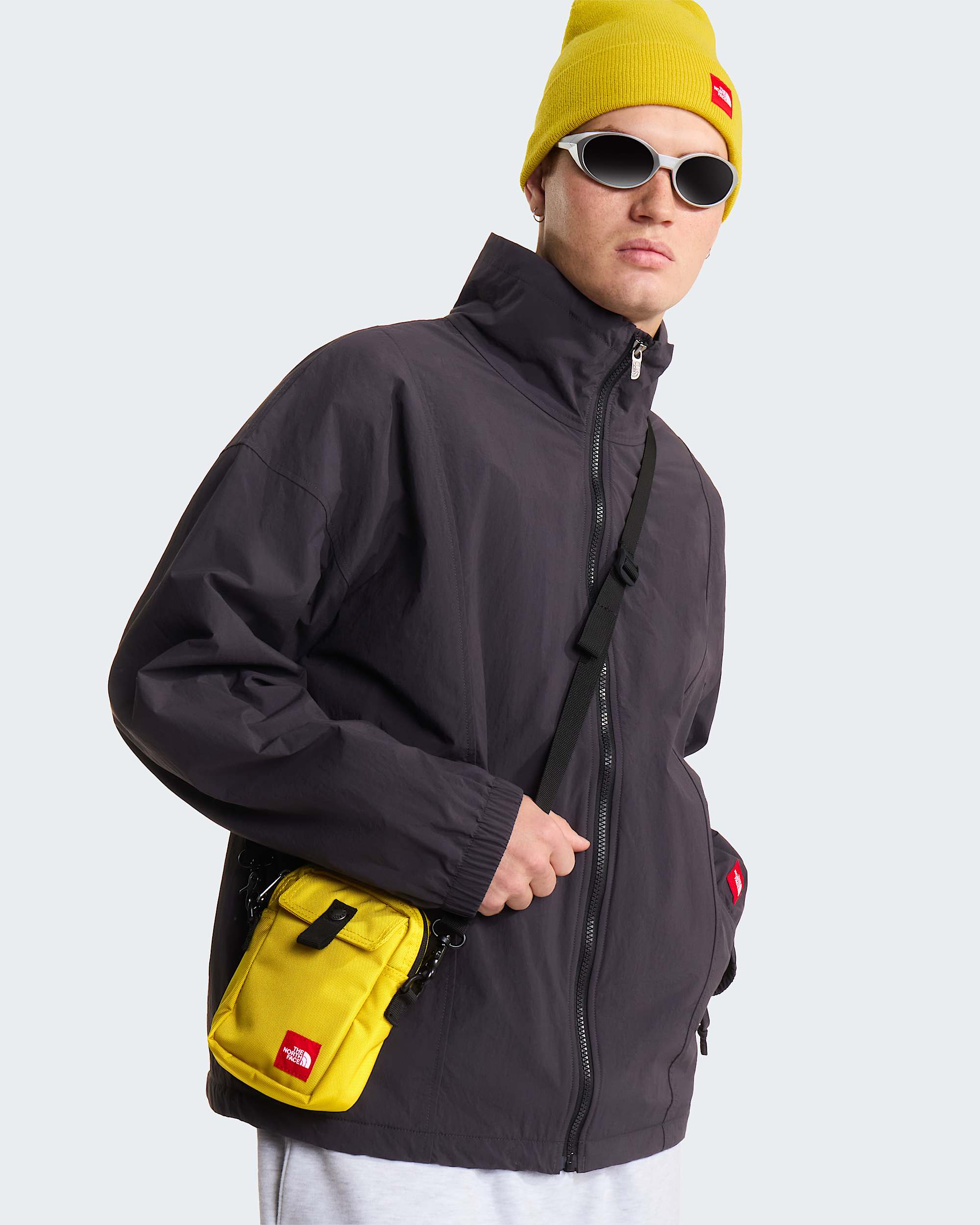Giacca TNF Red Box in nylon foderata in pile unisex TNF ALT13