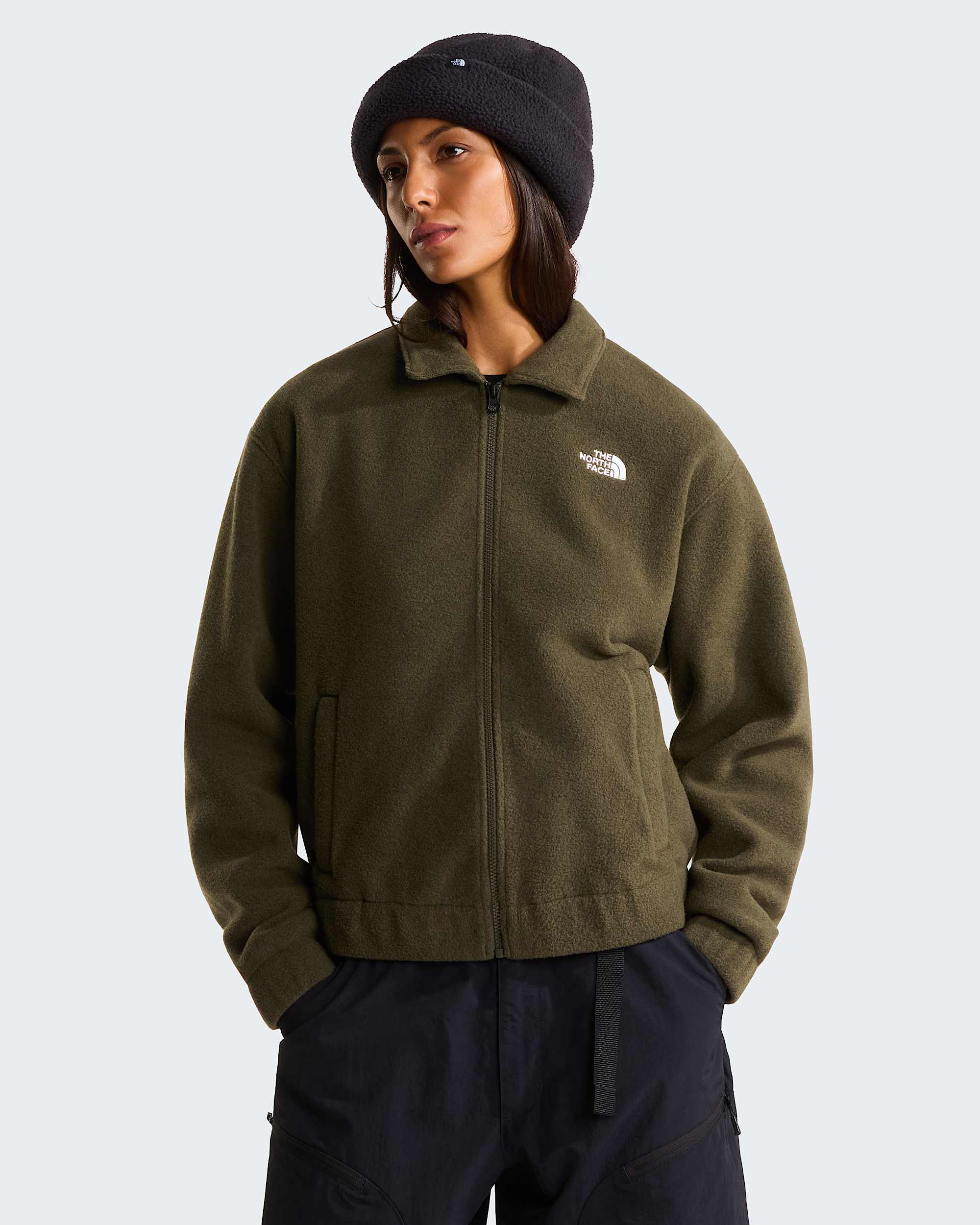 Fleecejas met kraag voor dames TNF HERO
