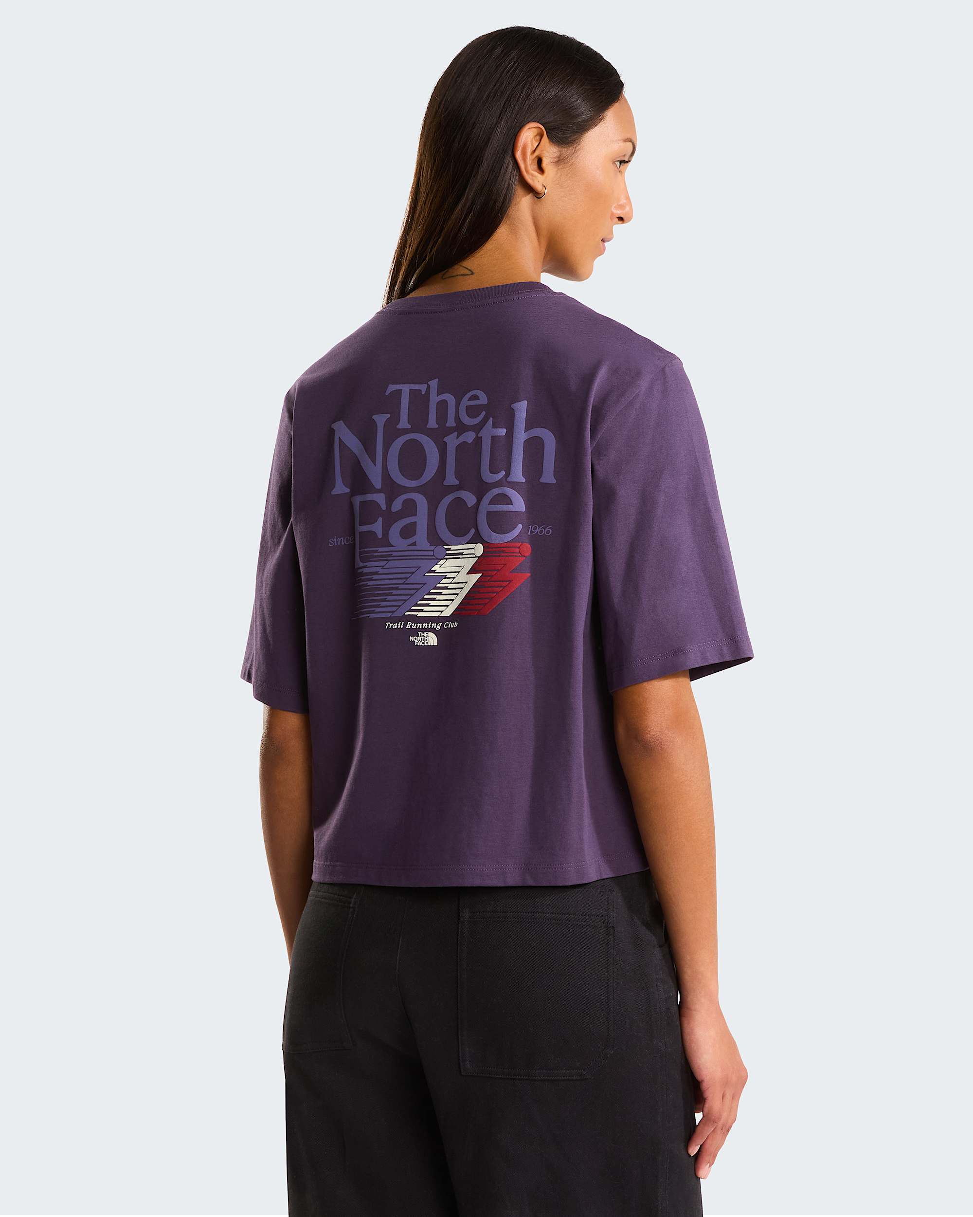 Retro Trail Boxy Graphic TShirt voor dames TNF HERO