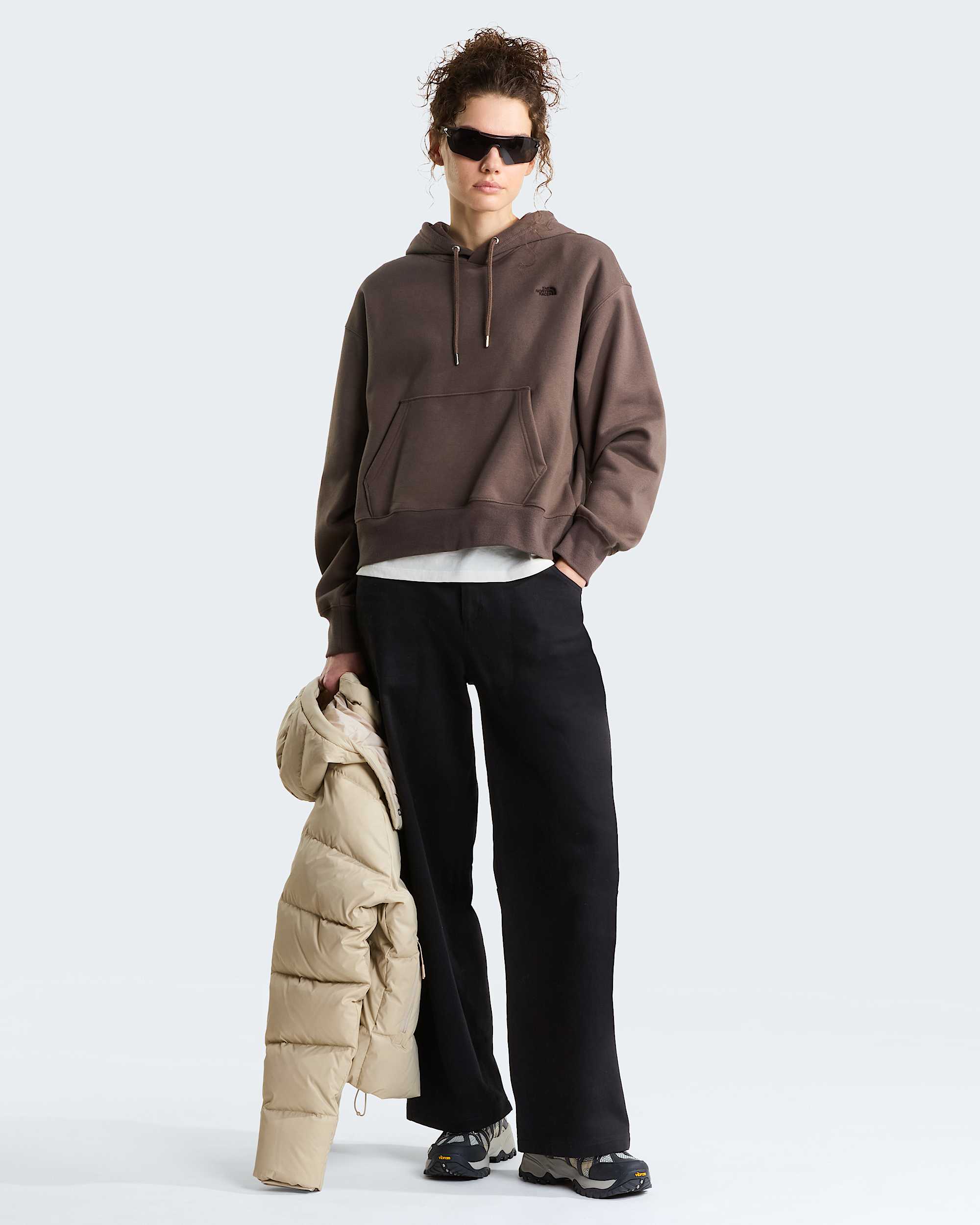 Womens TNF Essential Simple Dome Boxy Oversized Hoodie TNF ALT1