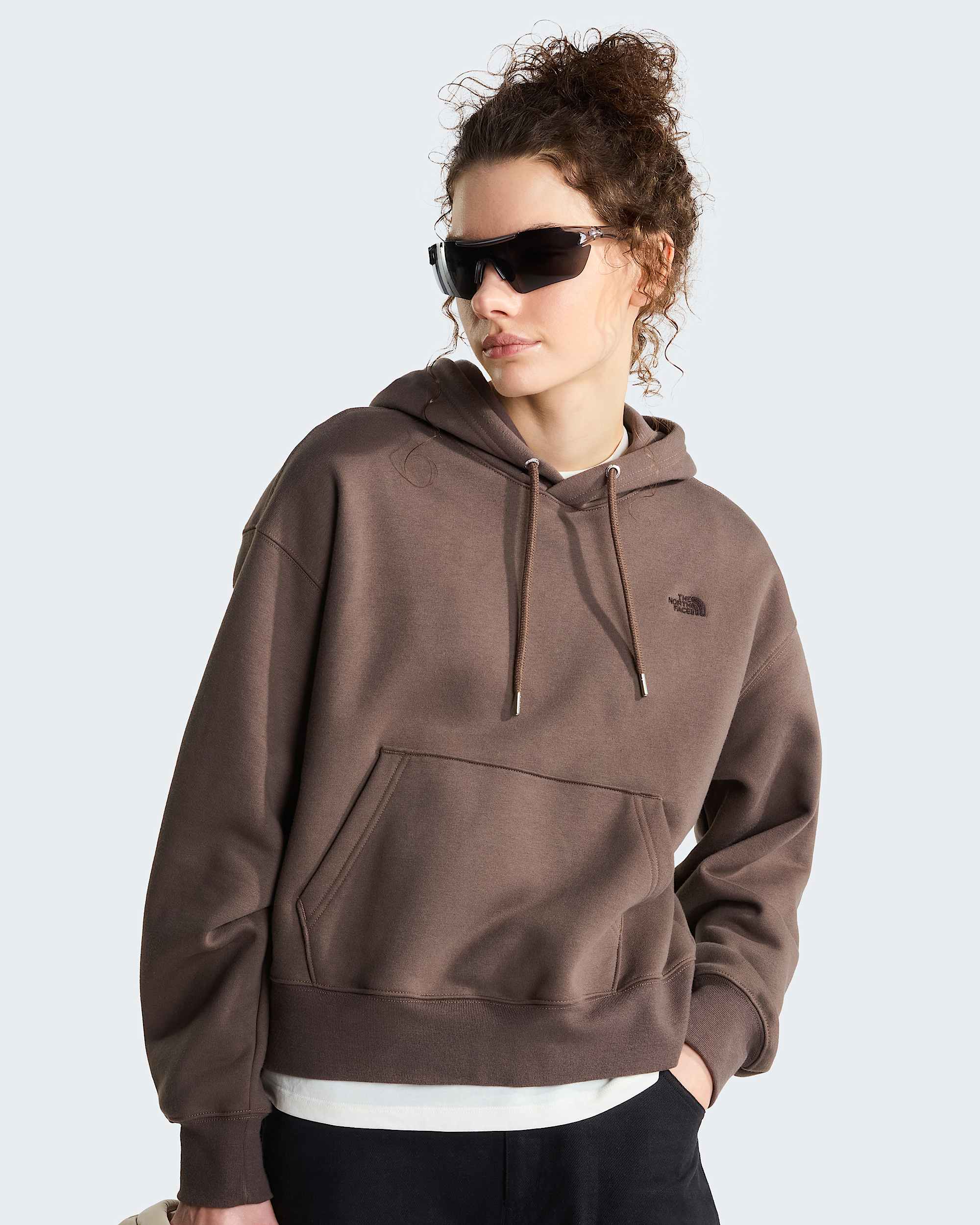 Womens TNF Essential Simple Dome Boxy Oversized Hoodie TNF ALT6