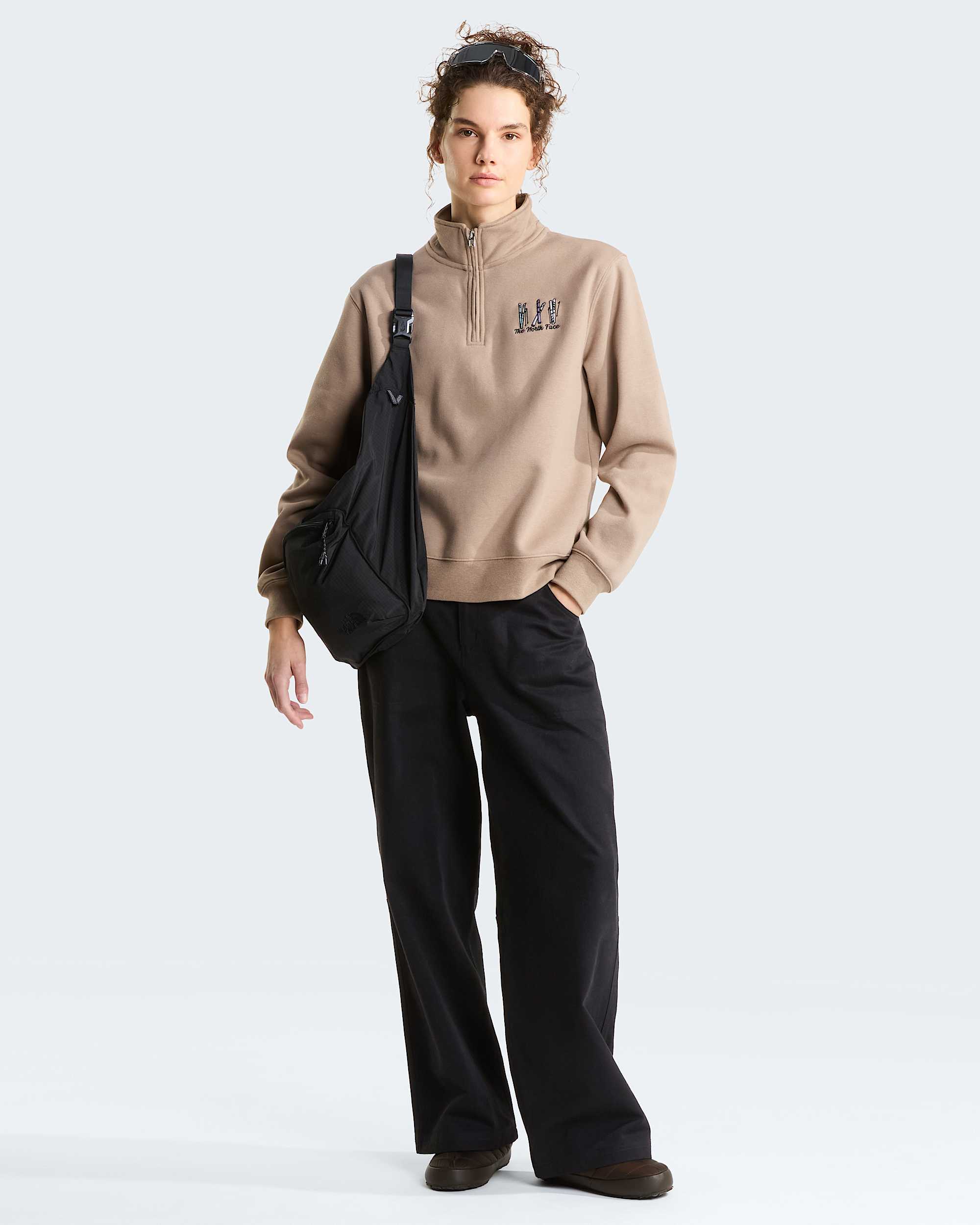 Felpa Ski Embroidery Relaxed con cerniera a 14 e grafica da donna TNF ALT1