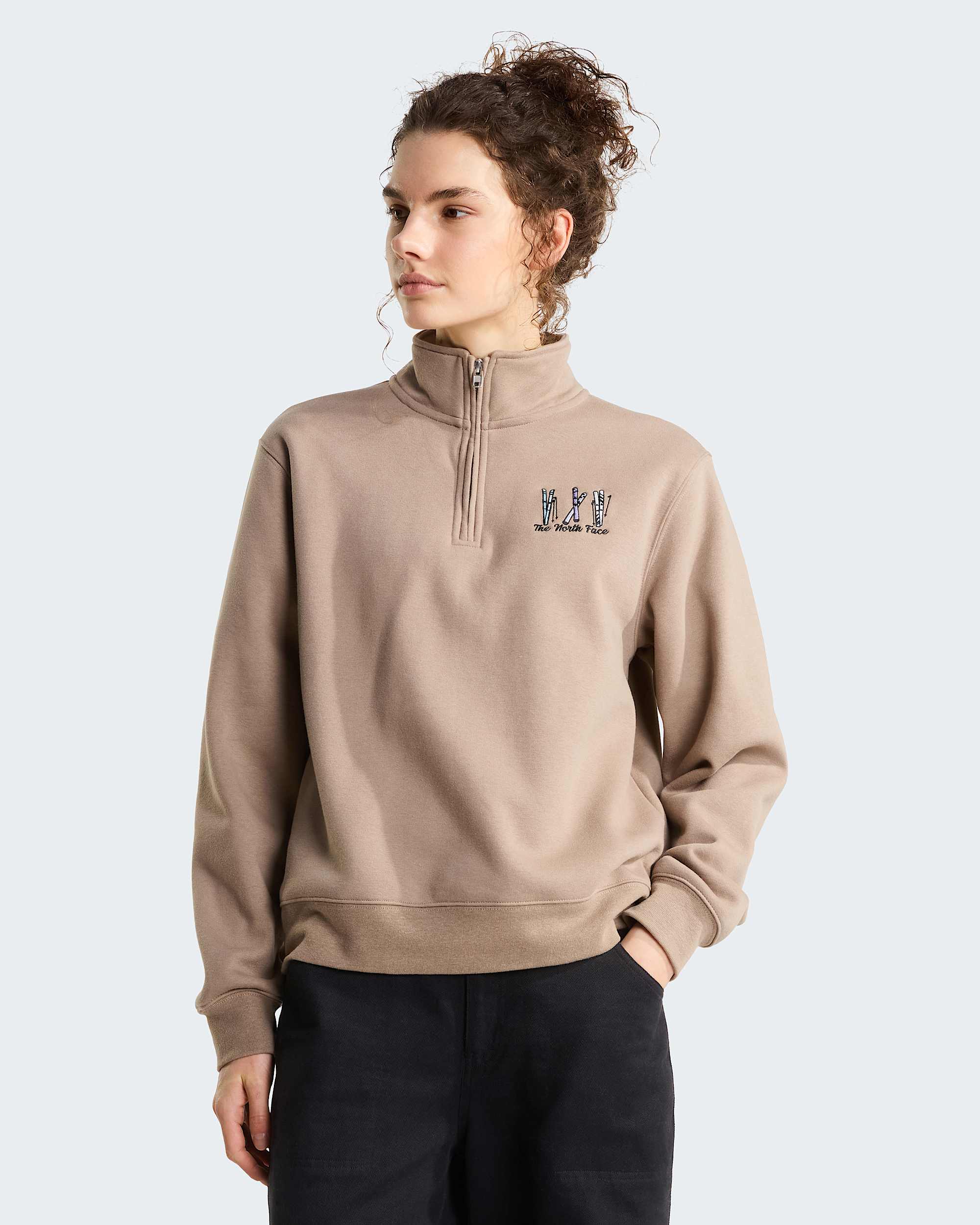 Felpa Ski Embroidery Relaxed con cerniera a 14 e grafica da donna TNF HERO