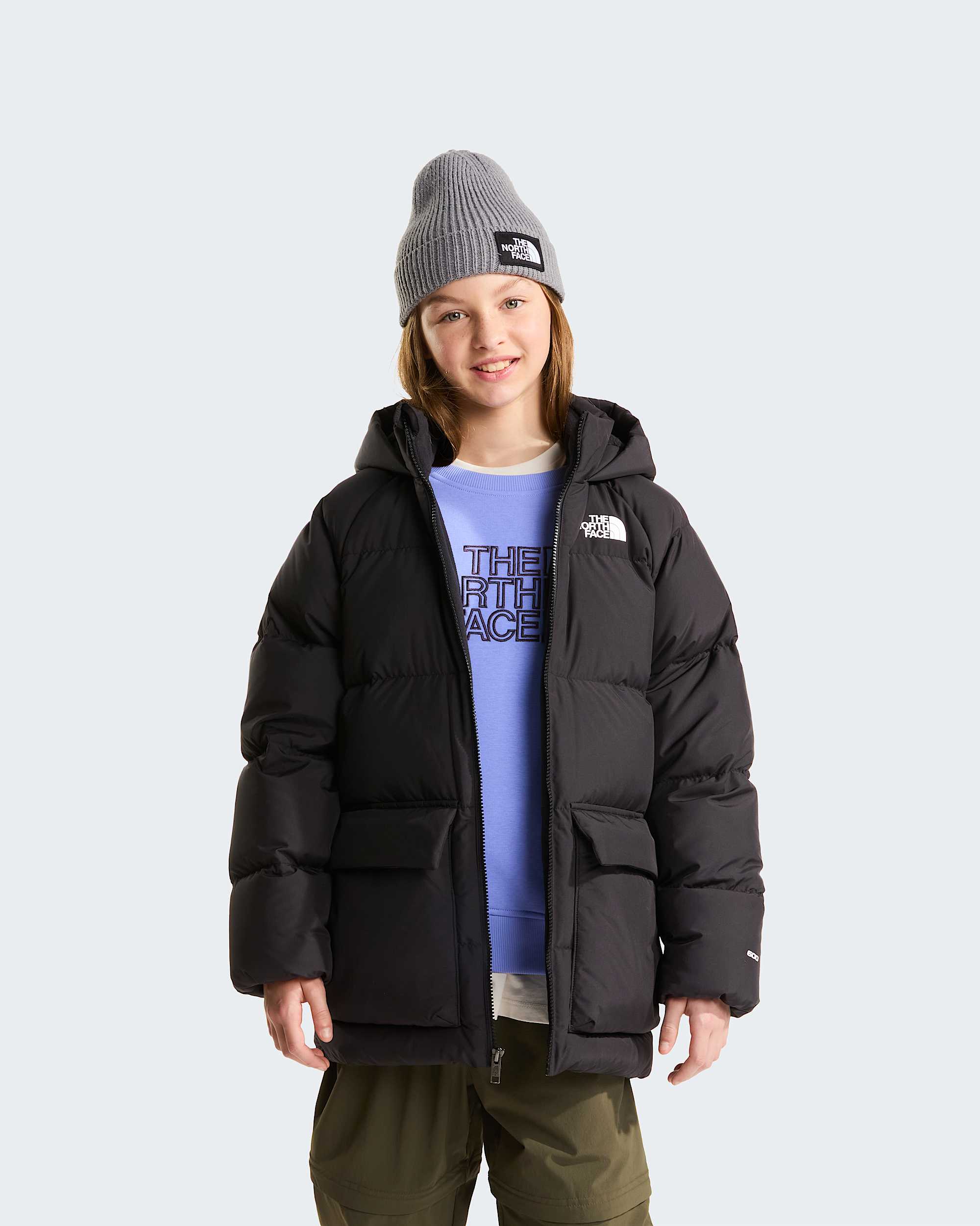 North fleecegeftterter kurzer Daunenparka fr Jugendliche TNF ALT16