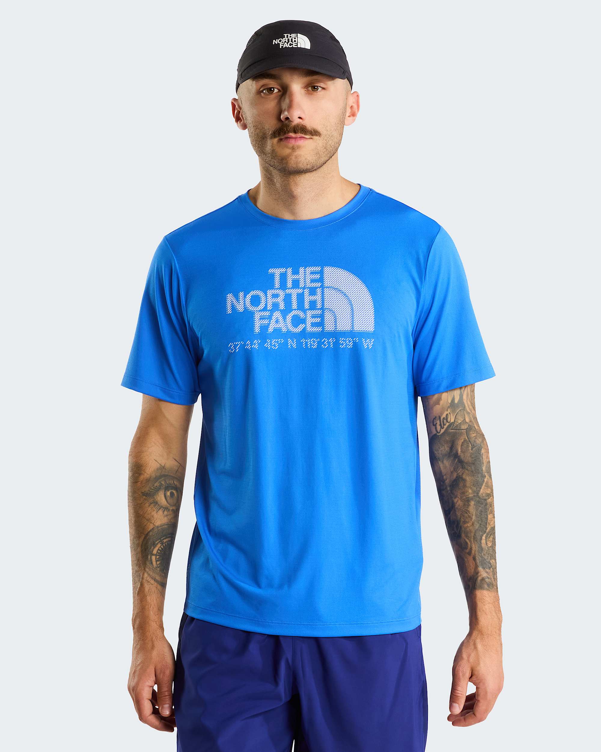 Mens 247 Logo Graphic TShirt TNF Active Blue HERO