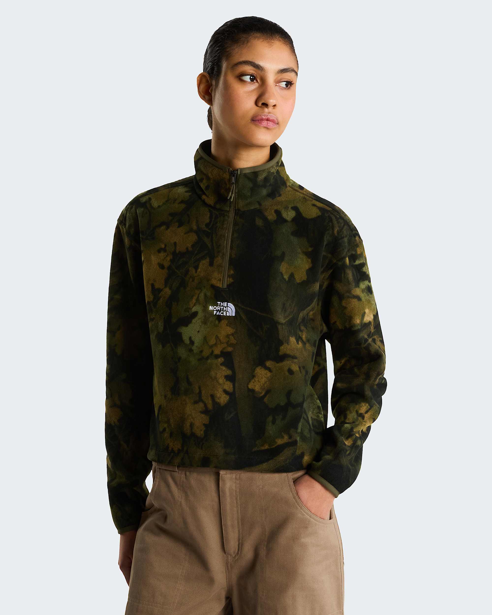 Polaire Glacier Novelty  fermeture zippe 14 avec logo imprim pour femme TNF HERO