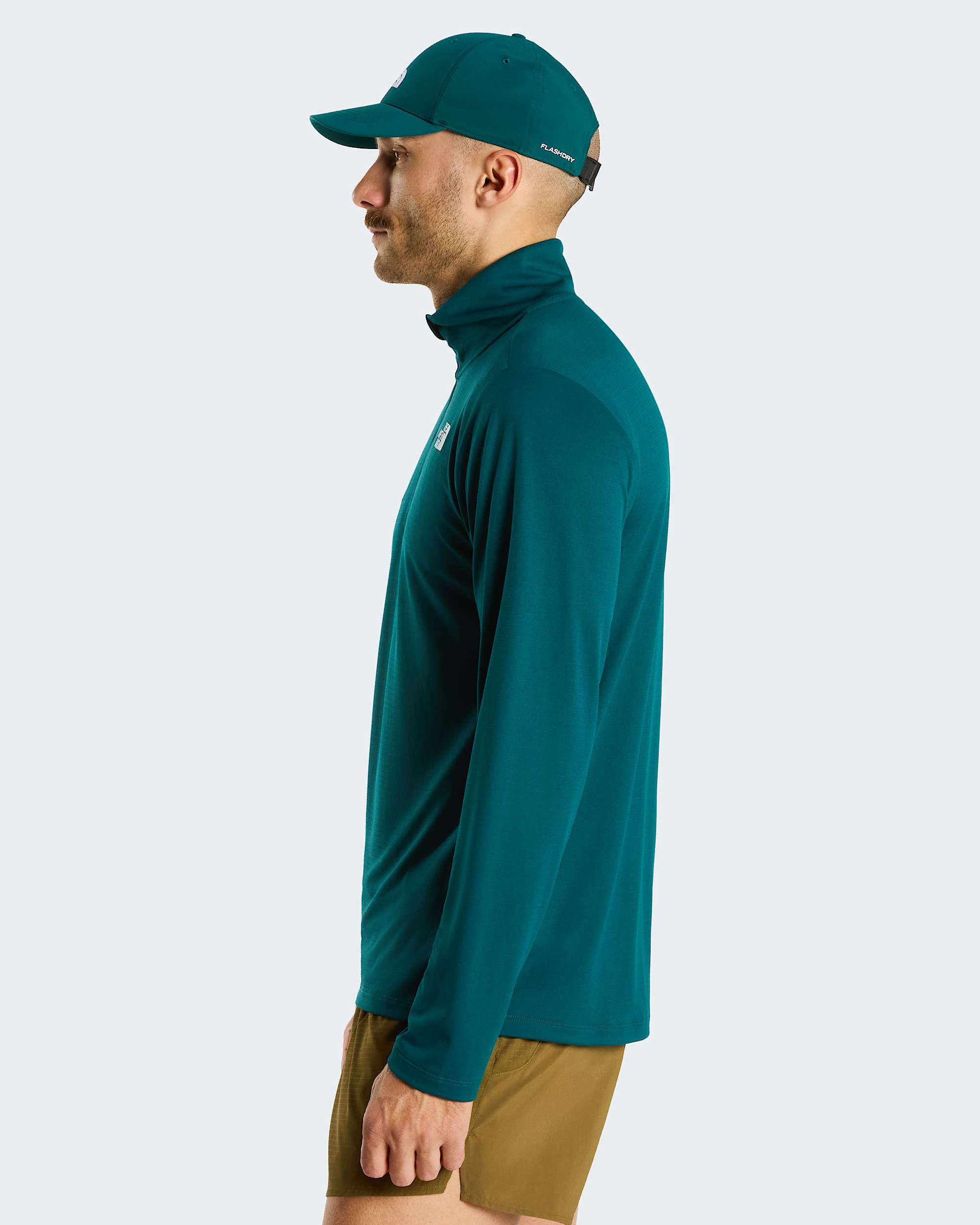 Mens 247 14 Zip LongSleeve TShirt TNF Pacific Teal ALT2