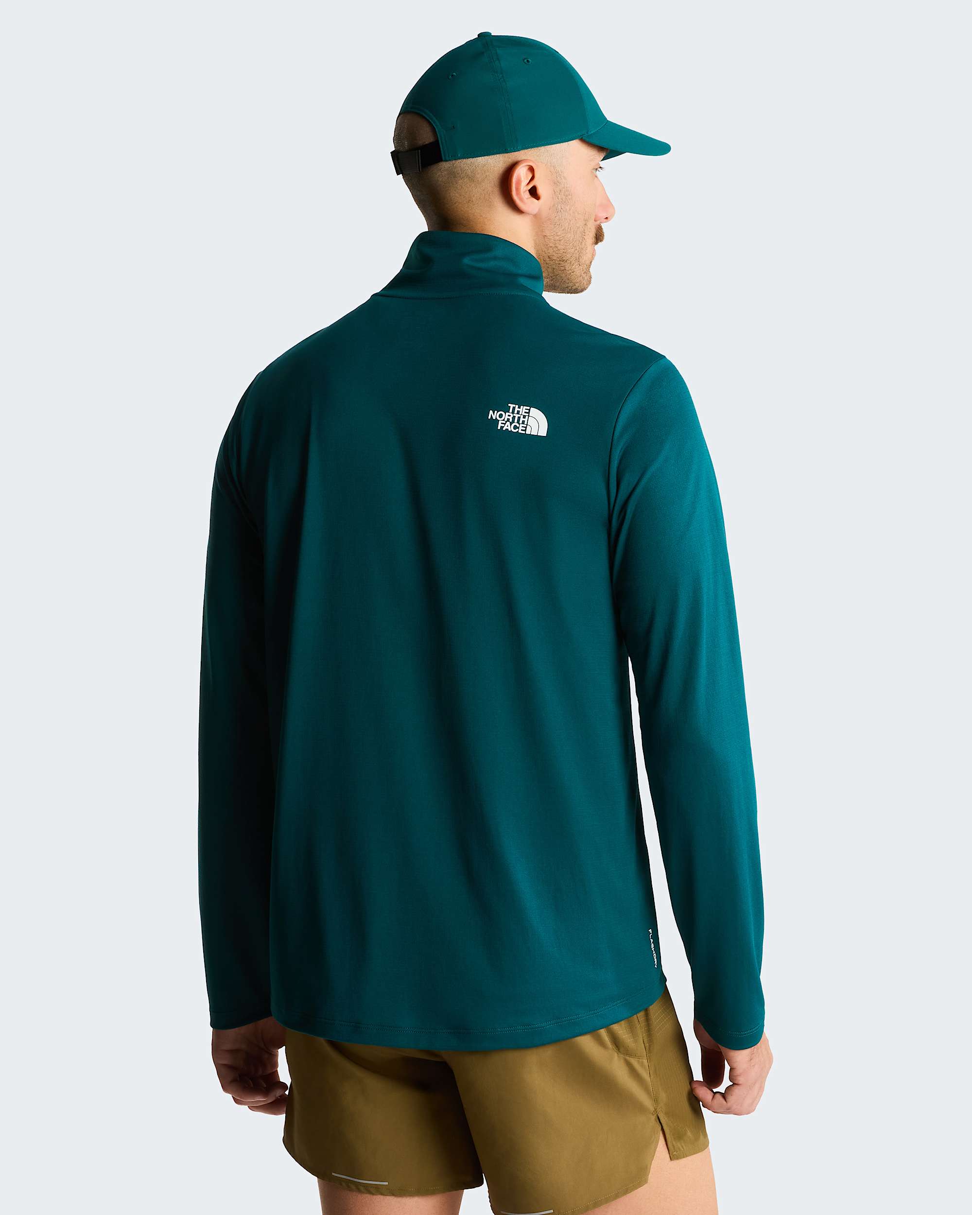 Mens 247 14 Zip LongSleeve TShirt TNF Pacific Teal ALT3
