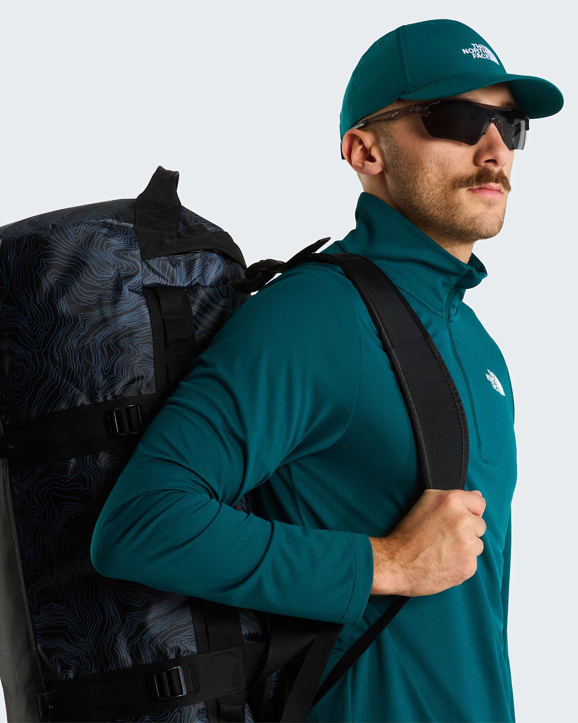Mens 247 14 Zip LongSleeve TShirt TNF Pacific Teal ALT7