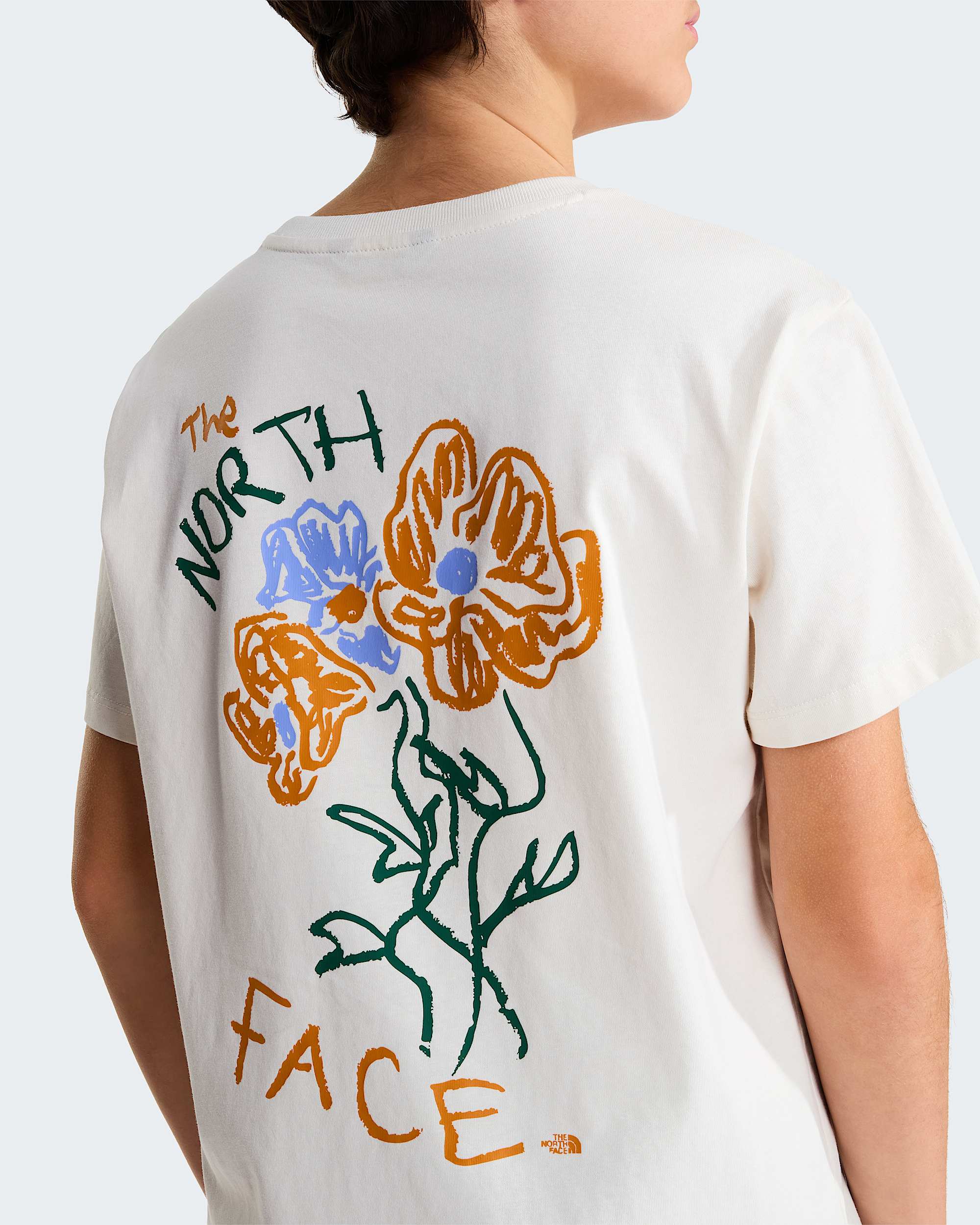 Teens Flower Scribble Relaxed TShirt TNF ALT5