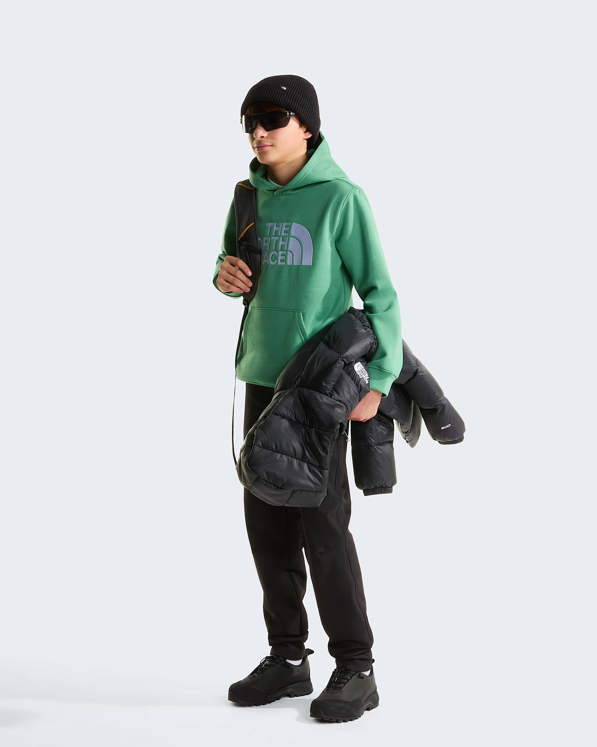 TNF Essential Drew Peak hoodie voor tieners TNF Dimmed Algae ALT1