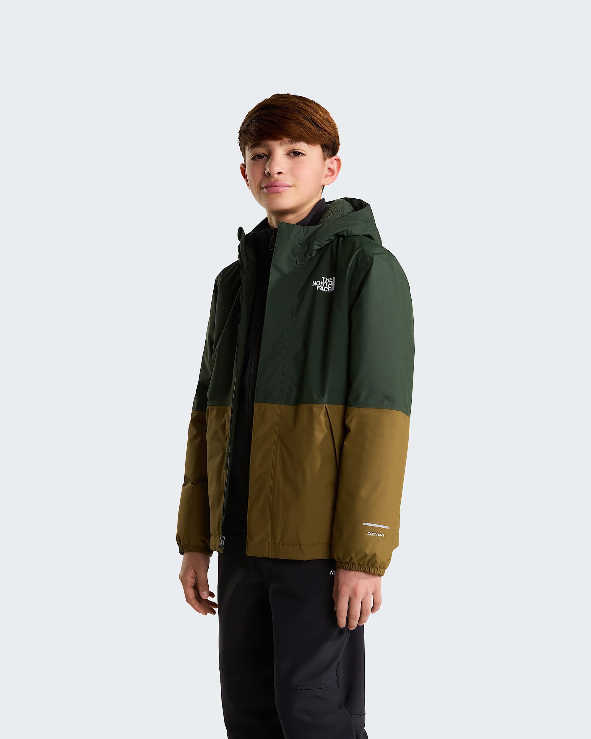 Warme Antoraregenjas voor jongens TNF Bottle GreenCaraway Seed ALT4
