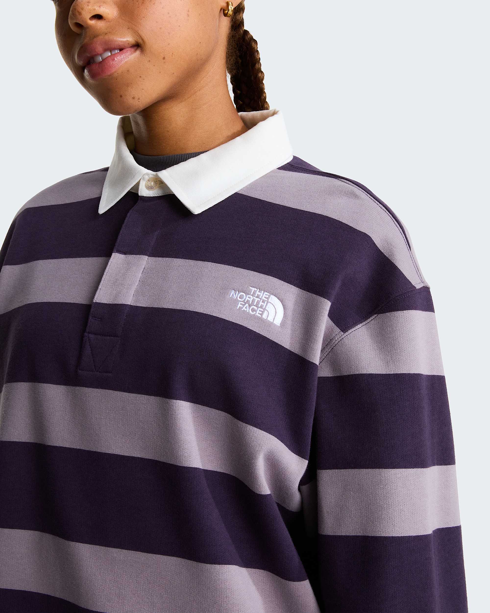 Sudadera tipo polo de rugby unisex TNF alt8