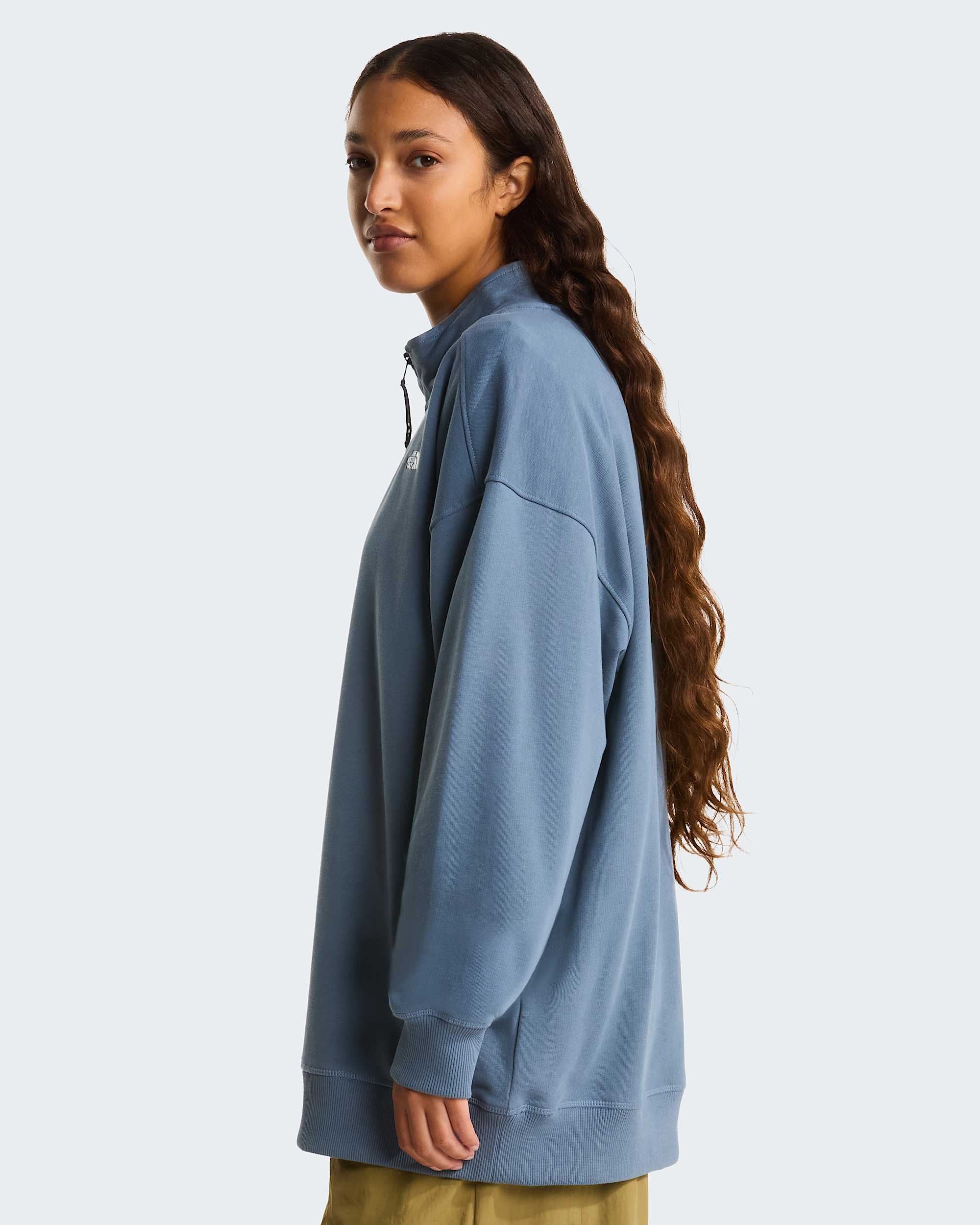 Essential leicht  relaxt geschnittenes Sweatshirt mit 14langem RV in Unisex TNF alt12
