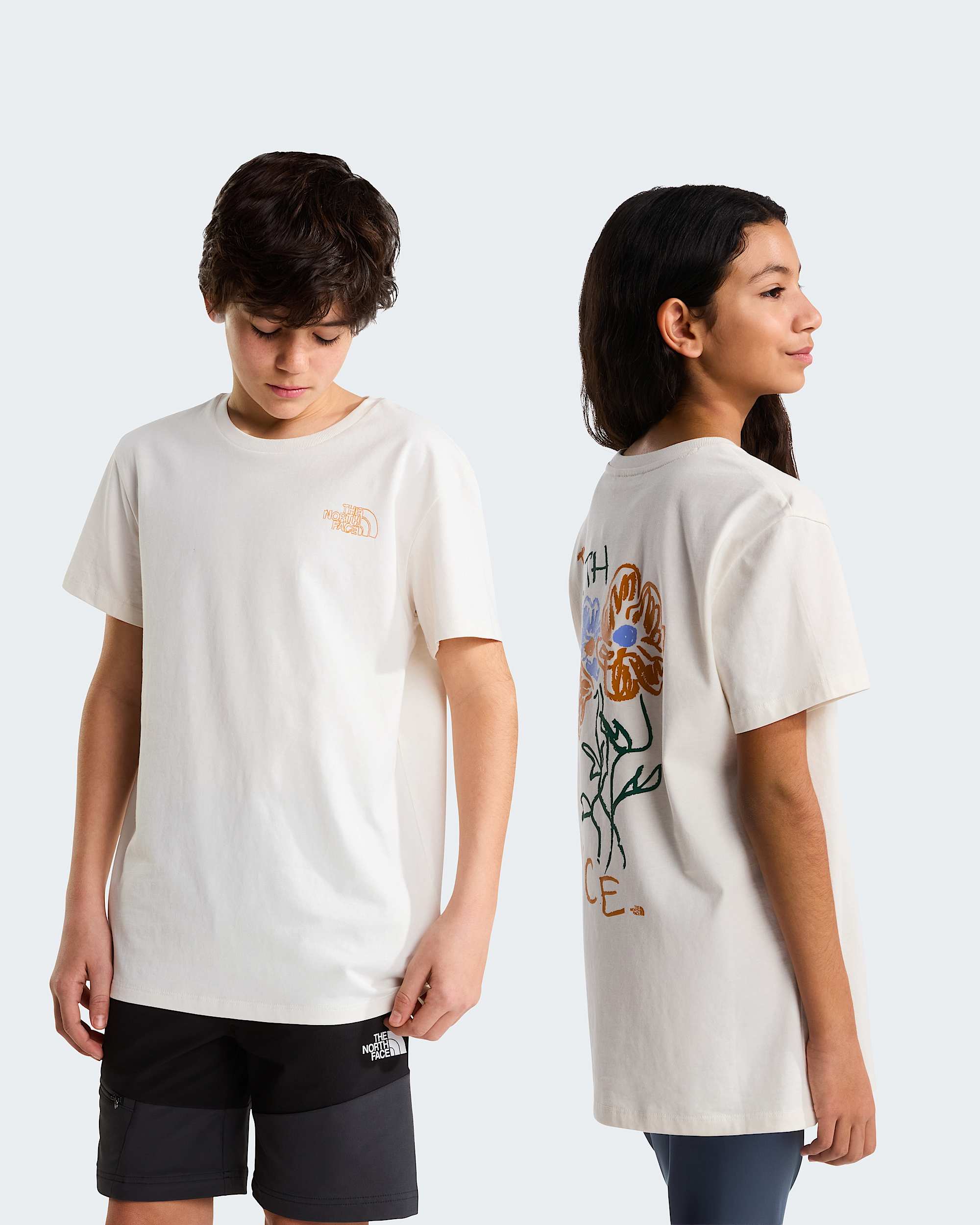 Teens Flower Scribble Relaxed TShirt TNF alt4