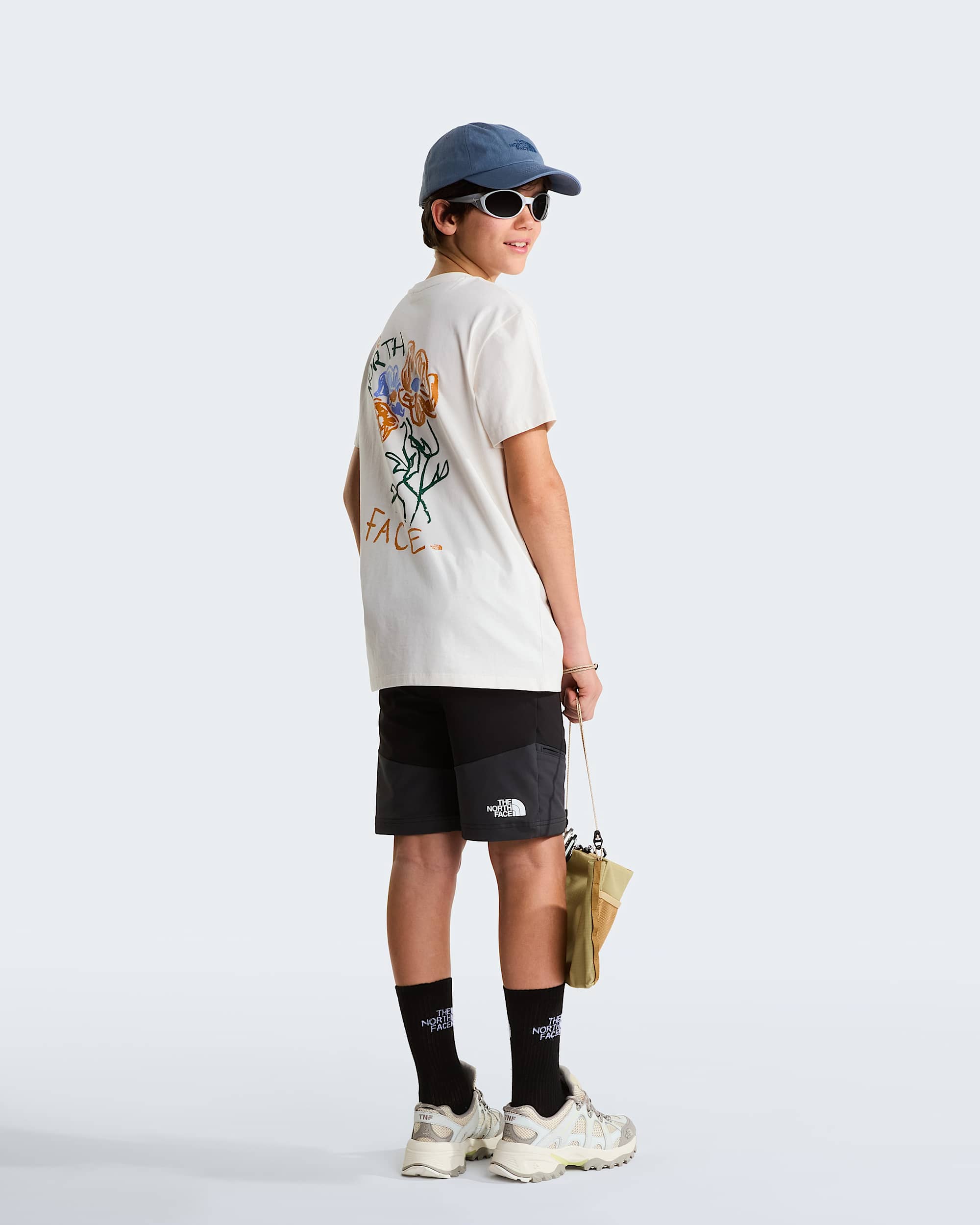 Teens Flower Scribble Relaxed TShirt TNF alt5
