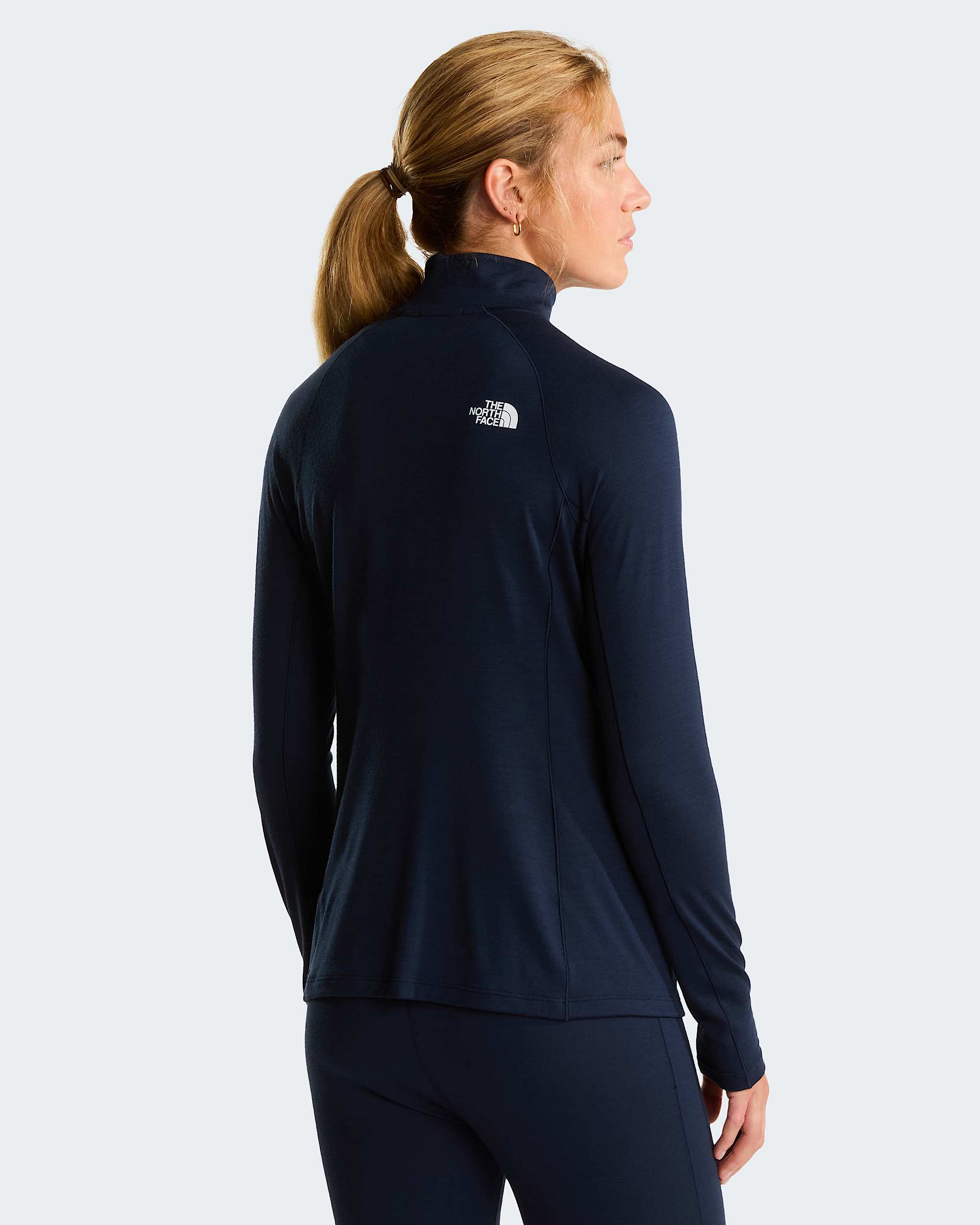 Top de manga comprida em l Merino com fecho de correr de 14 TNF x Smartwool para mulher TNF alt3