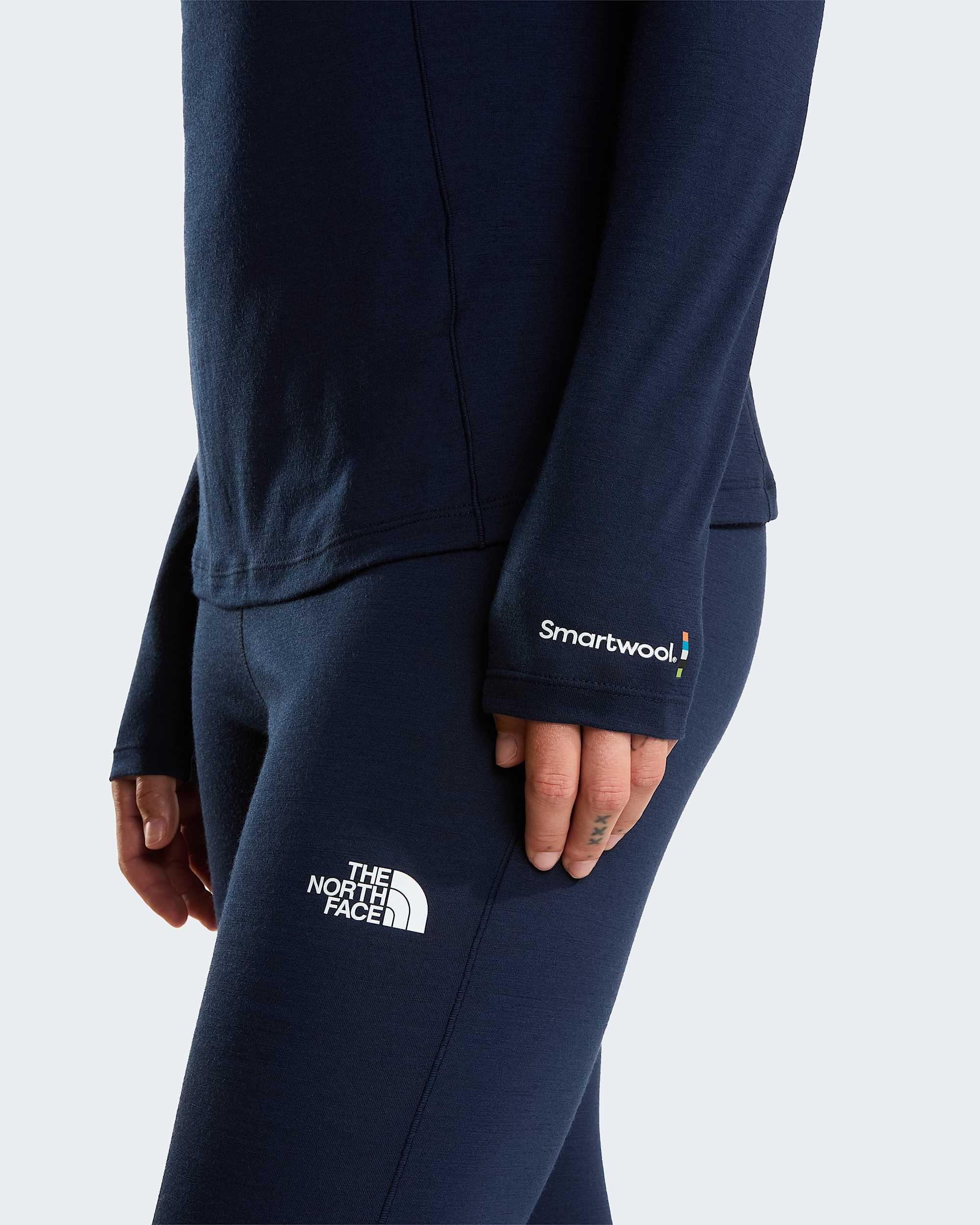 Top de manga comprida em l Merino com fecho de correr de 14 TNF x Smartwool para mulher TNF alt6