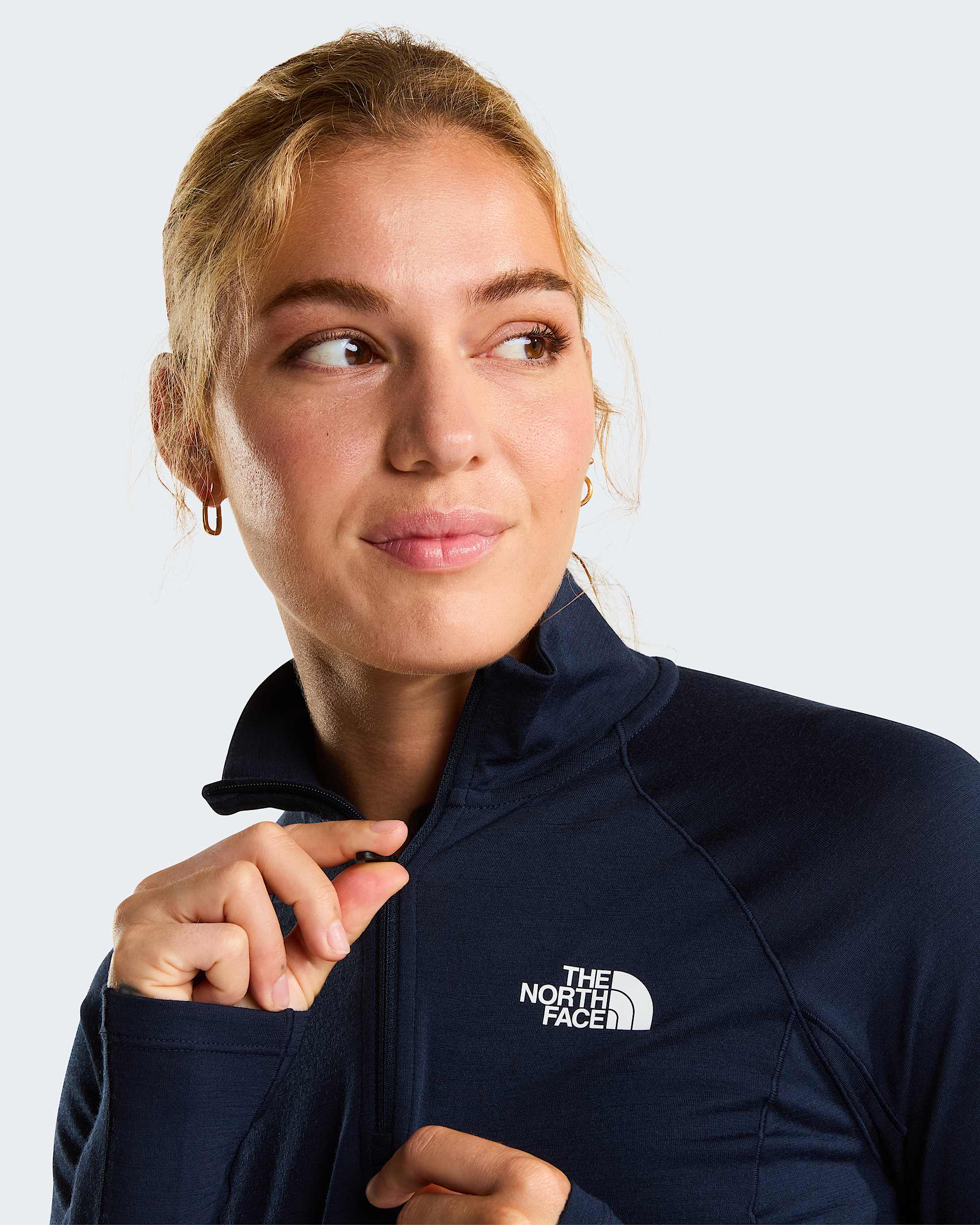 Top de manga comprida em l Merino com fecho de correr de 14 TNF x Smartwool para mulher TNF alt7