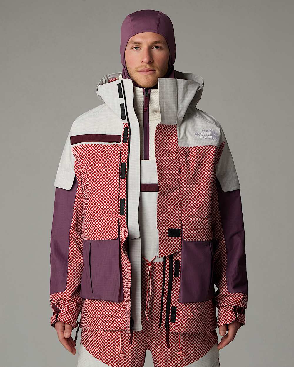 A68a DryVent Monoshelljas voor heren TNF TNF RedMidnight Mauve ALT6