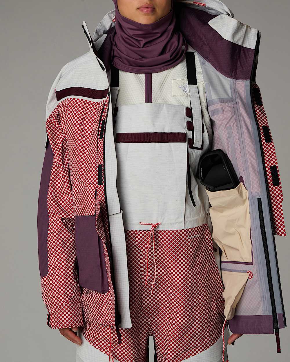 A68a DryVent Monoshelljas voor heren TNF TNF RedMidnight Mauve ALT22