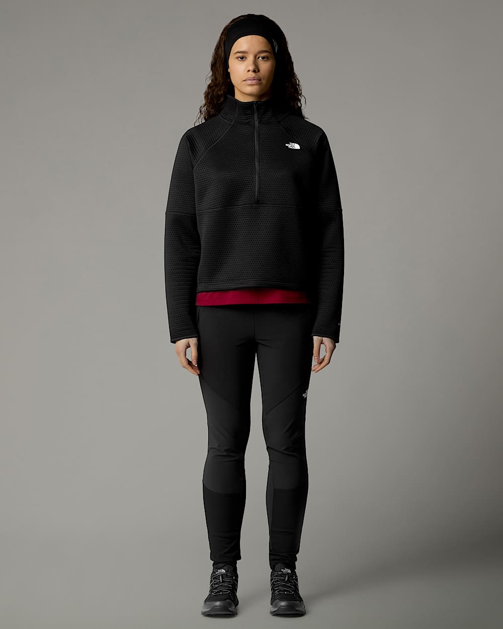 Womens Vertical Thermal 14 Zip Fleece TNF alt1