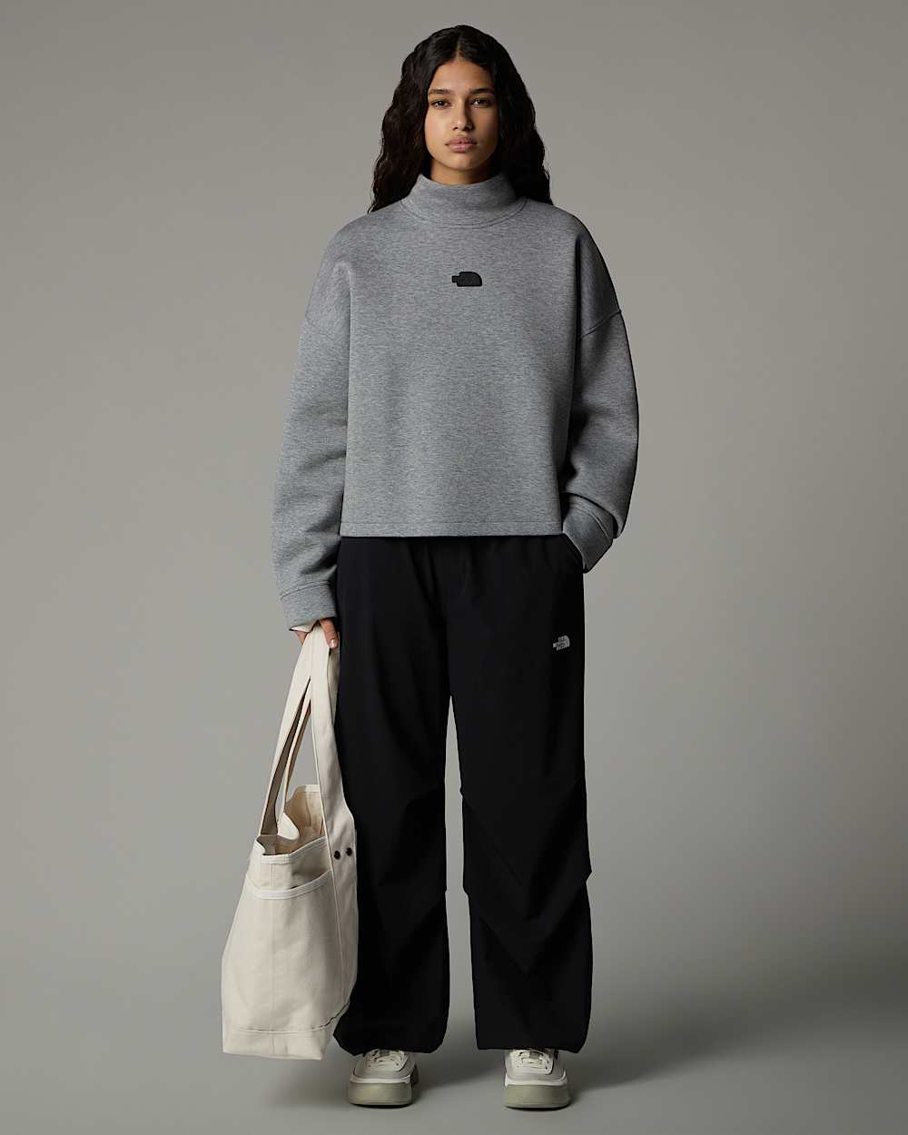 Womens Mock Neck Sweatshirt TNF ALT5