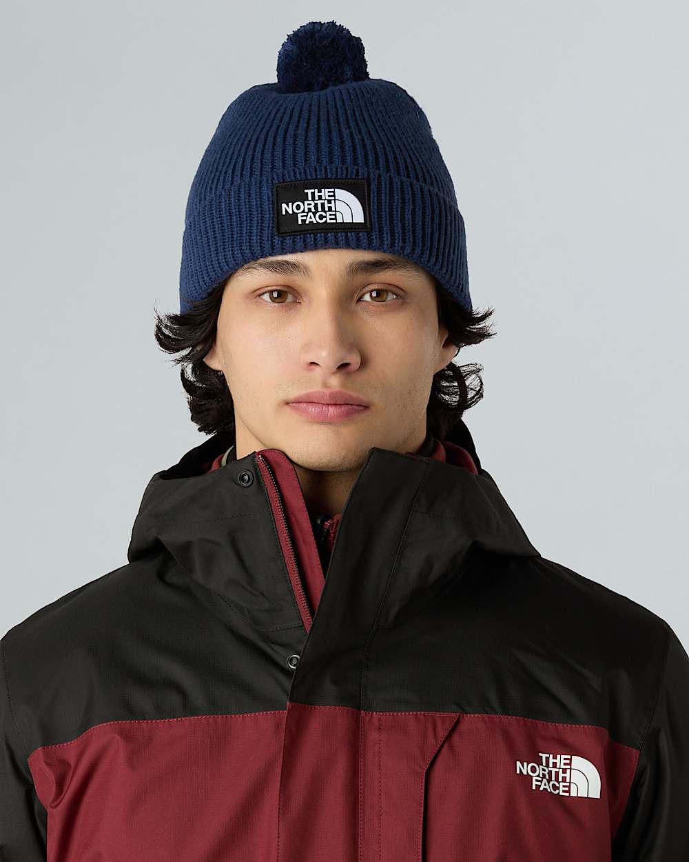 TNF Logo Box Pom Beanie TNF ALT1