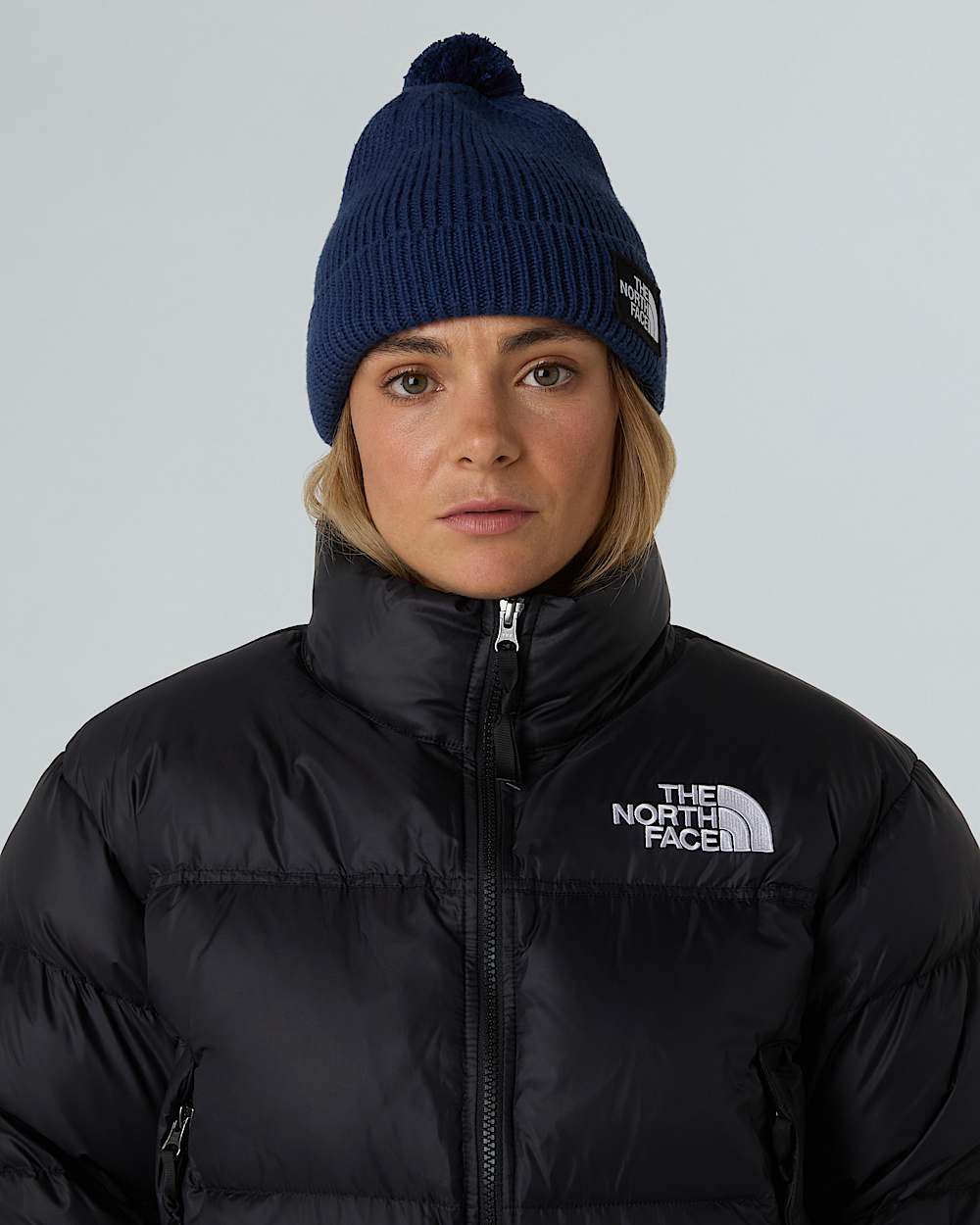 TNF Logo Box Pom Beanie TNF ALT12