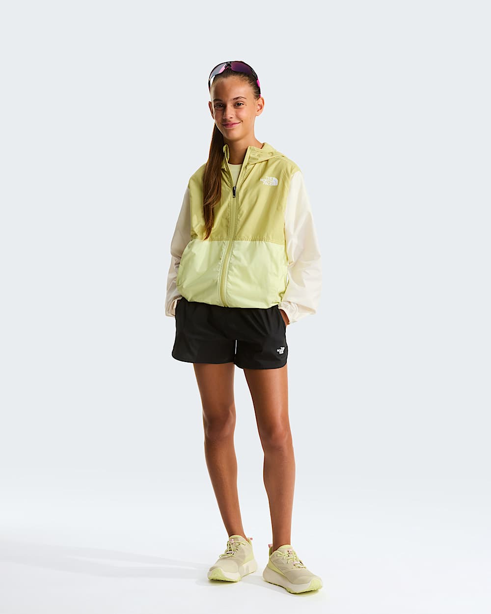 Giacca a vento Cyclone da ragazza TNF Lemon MistPearWhite Dune ALT1