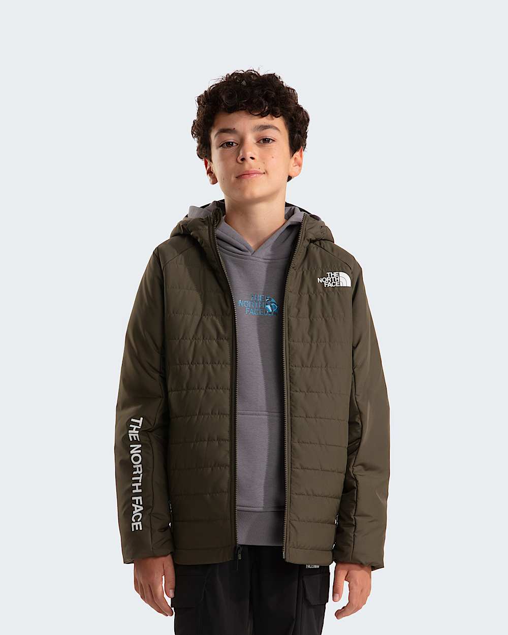 Synthetische Never Stopjas voor jongens TNF New Taupe Green ALT4