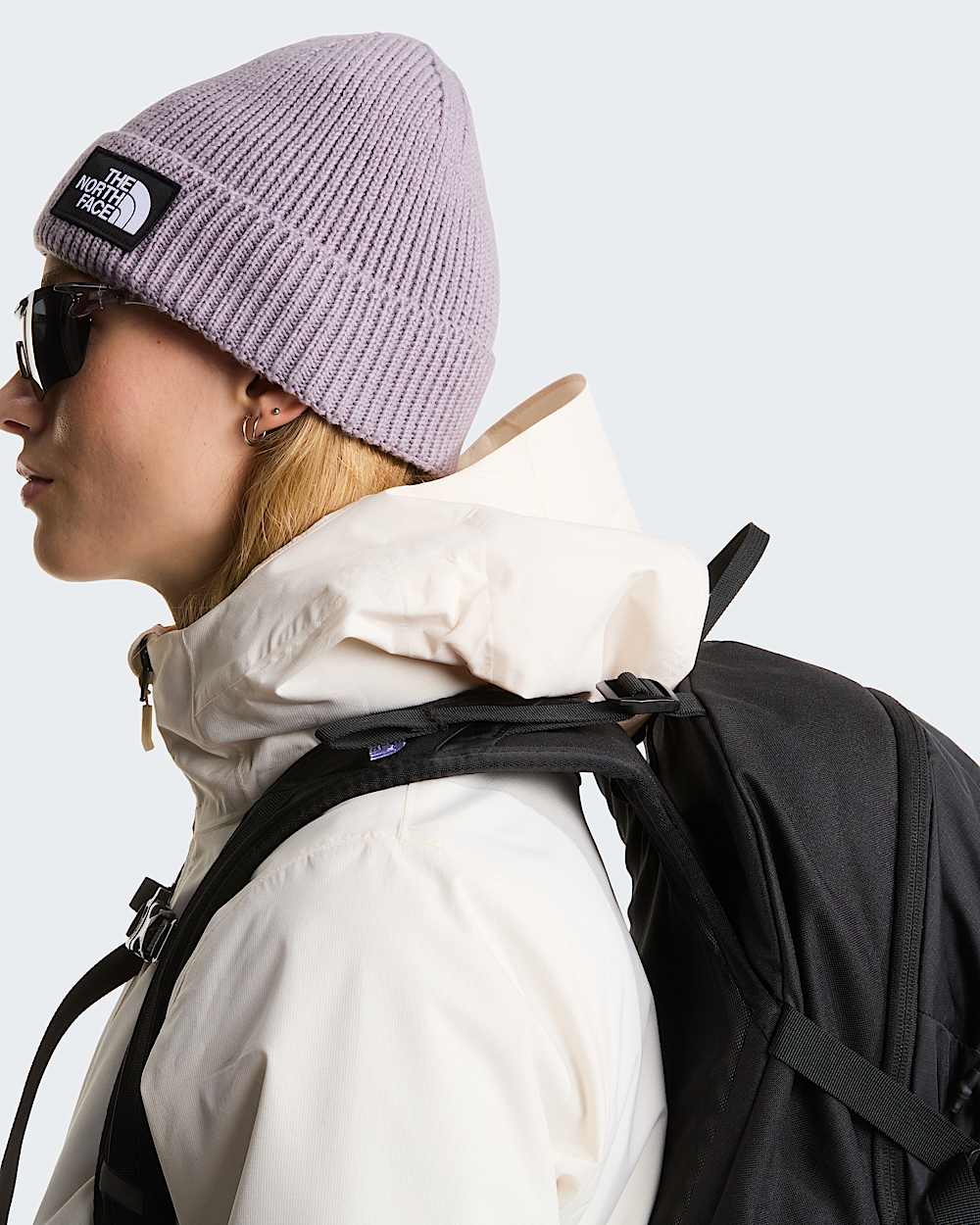 Logo Box Cuffed Beanie TNF TNF Transcendent Grey ALT3