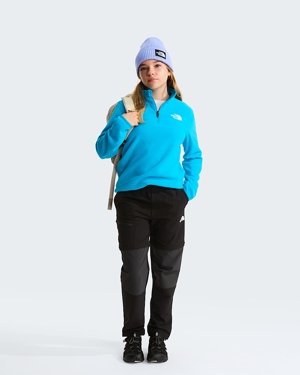 Glacierfleece met kwartrits voor tieners TNF Meridian Blue ALT7
