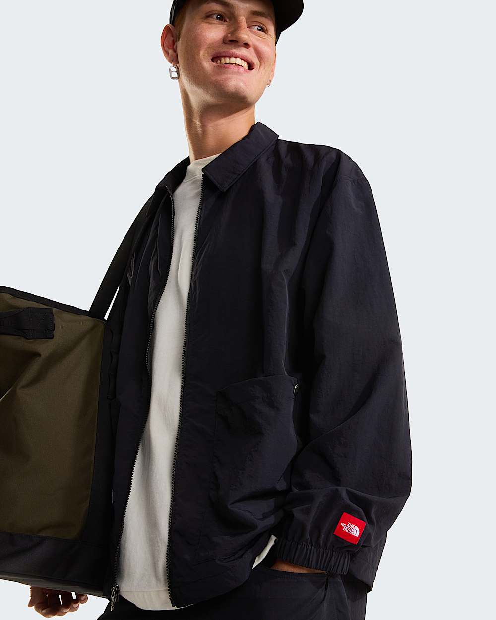 Unisex Red Box Nylon LongSleeve Shirt TNF TNF Black ALT8
