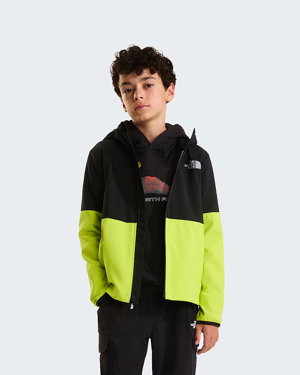 On The Trail Kapuzenjacke mit durchgehendem RV fr Jungen TNF TNF BlackFizz LimeSilver Reflective ALT4