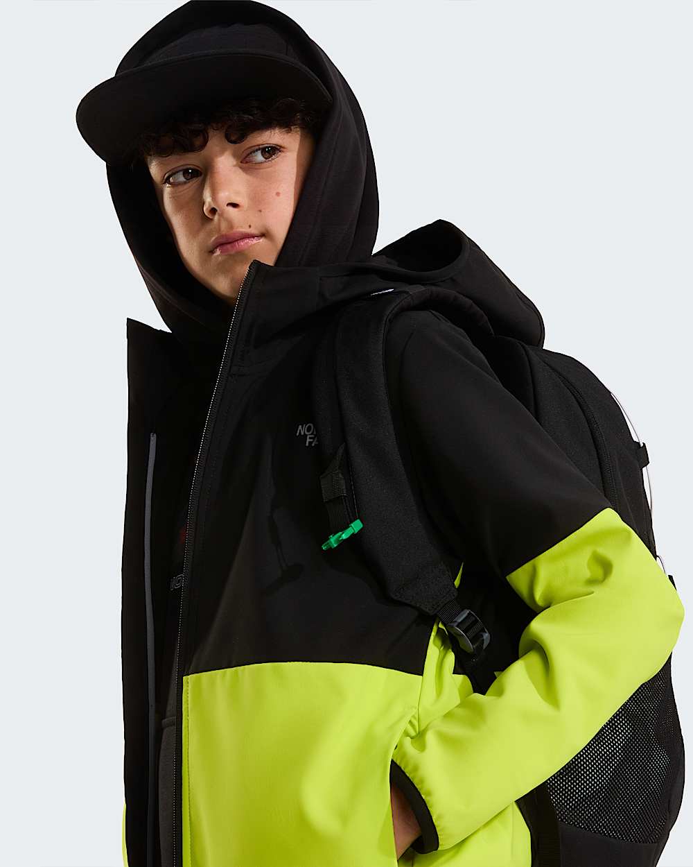 On The Trail Kapuzenjacke mit durchgehendem RV fr Jungen TNF TNF BlackFizz LimeSilver Reflective ALT7