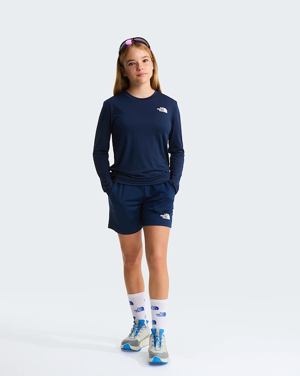 Short en maille de polyester pour enfant TNF Summit Navy ALT7