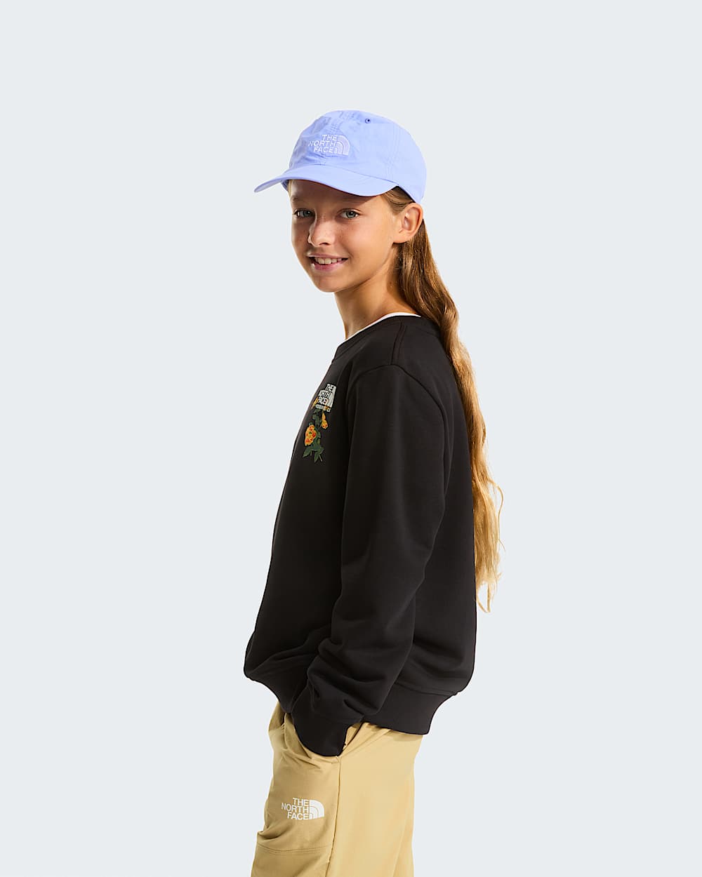 Flora Relaxedsweatshirt voor meisjes TNF TNF Black ALT2