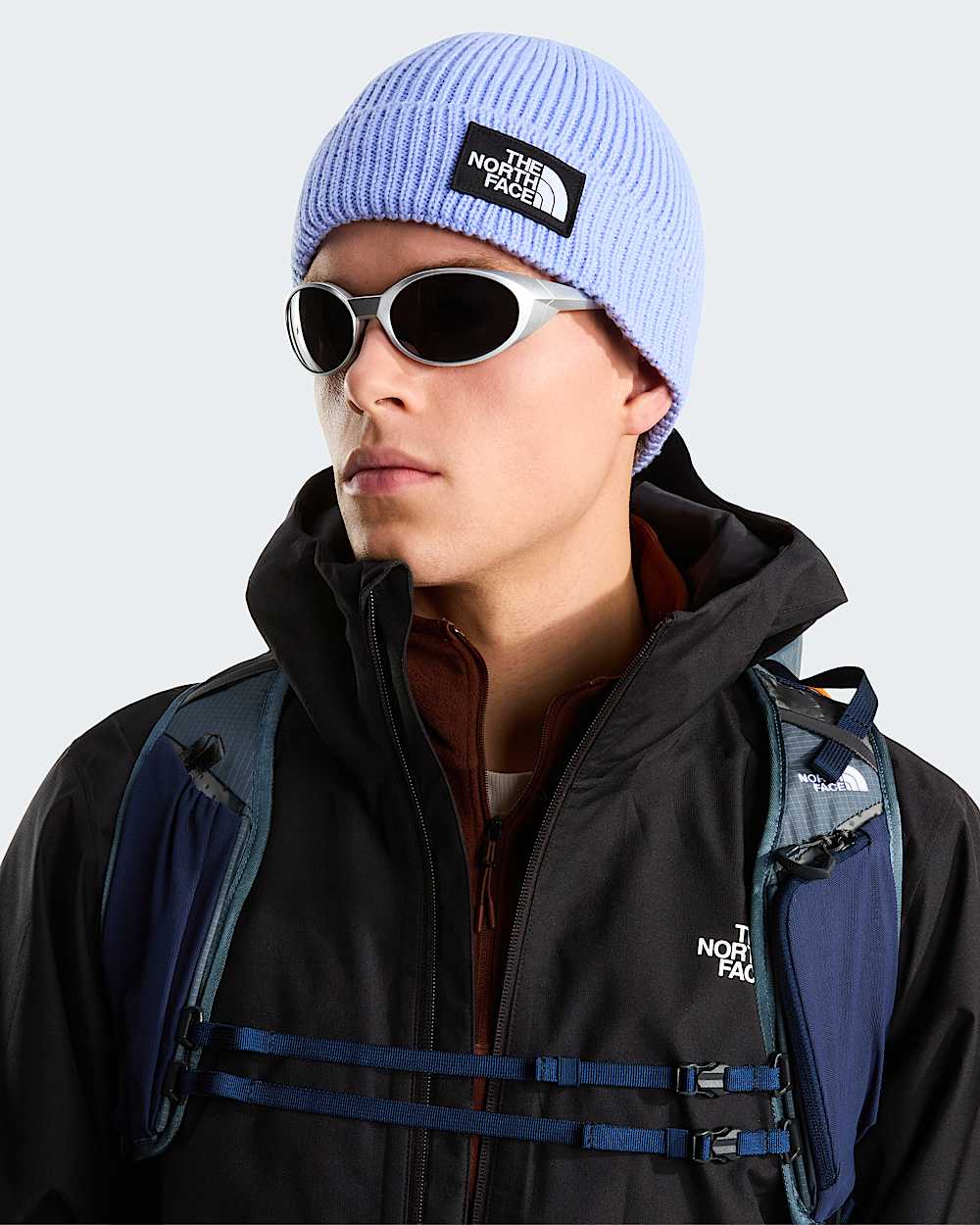 TNF Logo Box Beanie mit Umschlag TNF Periwinkle Glow ALT1