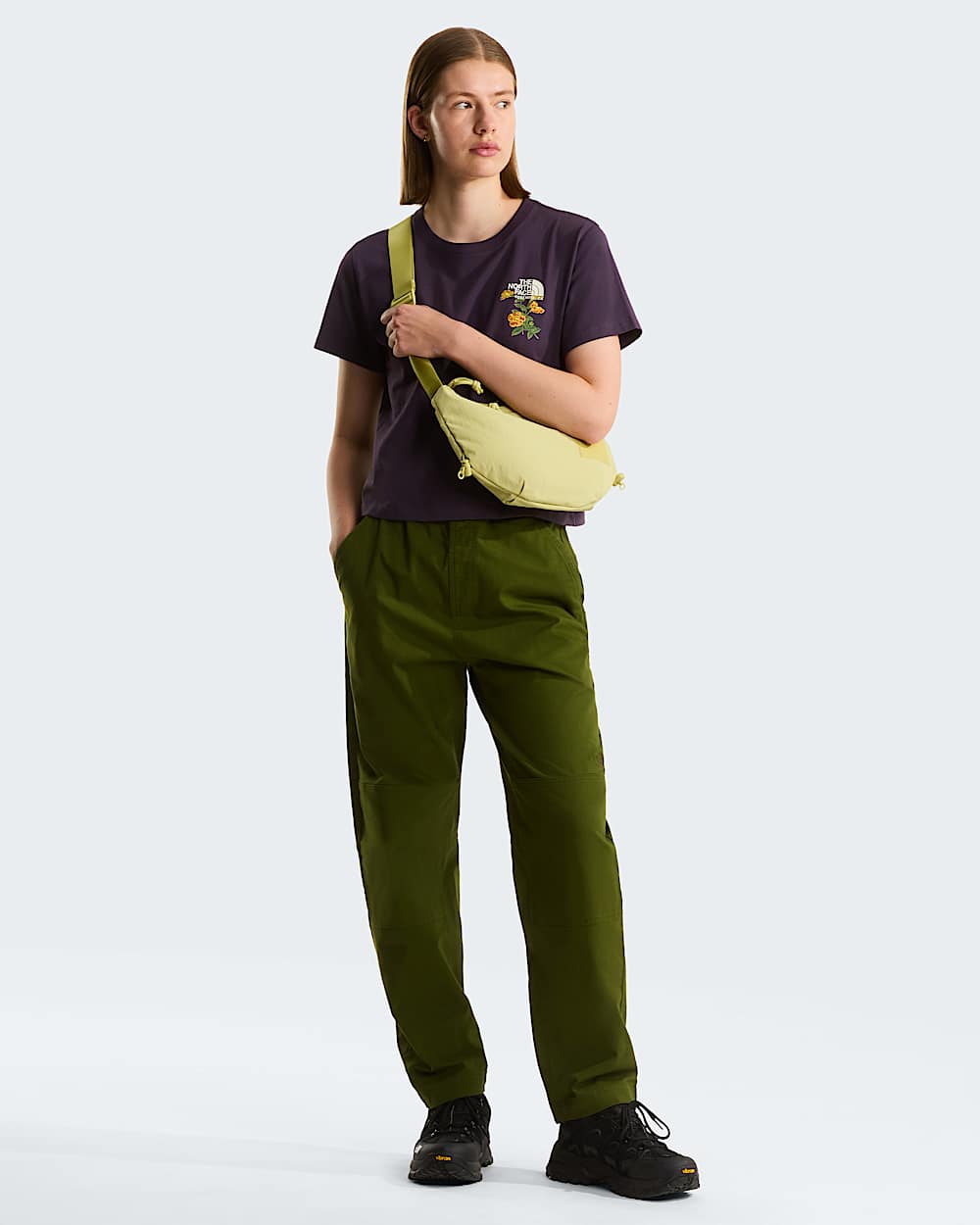Womens Flora Embroidered Regular Graphic TShirt TNF ALT1