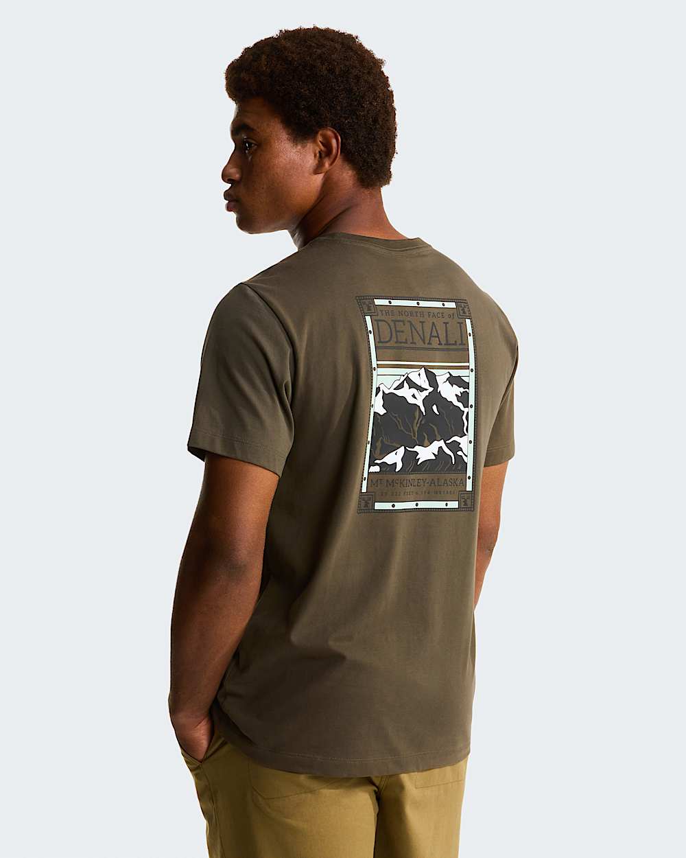 Camiseta recta con estampado grfico North Faces para hombre TNF HERO