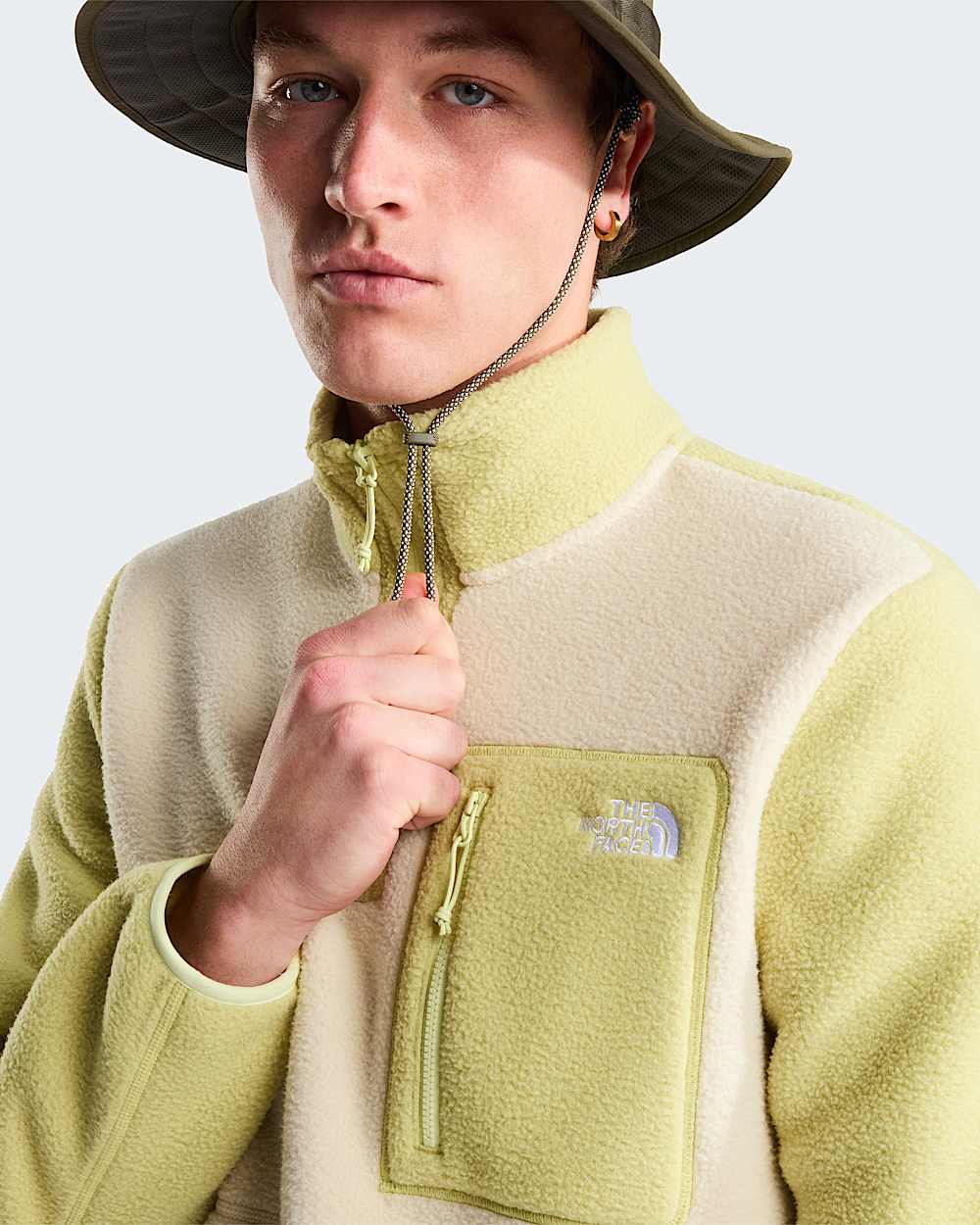Yumiorifleecejas met kwartrits voor heren TNF Desert StonePearLemon Mist ALT4