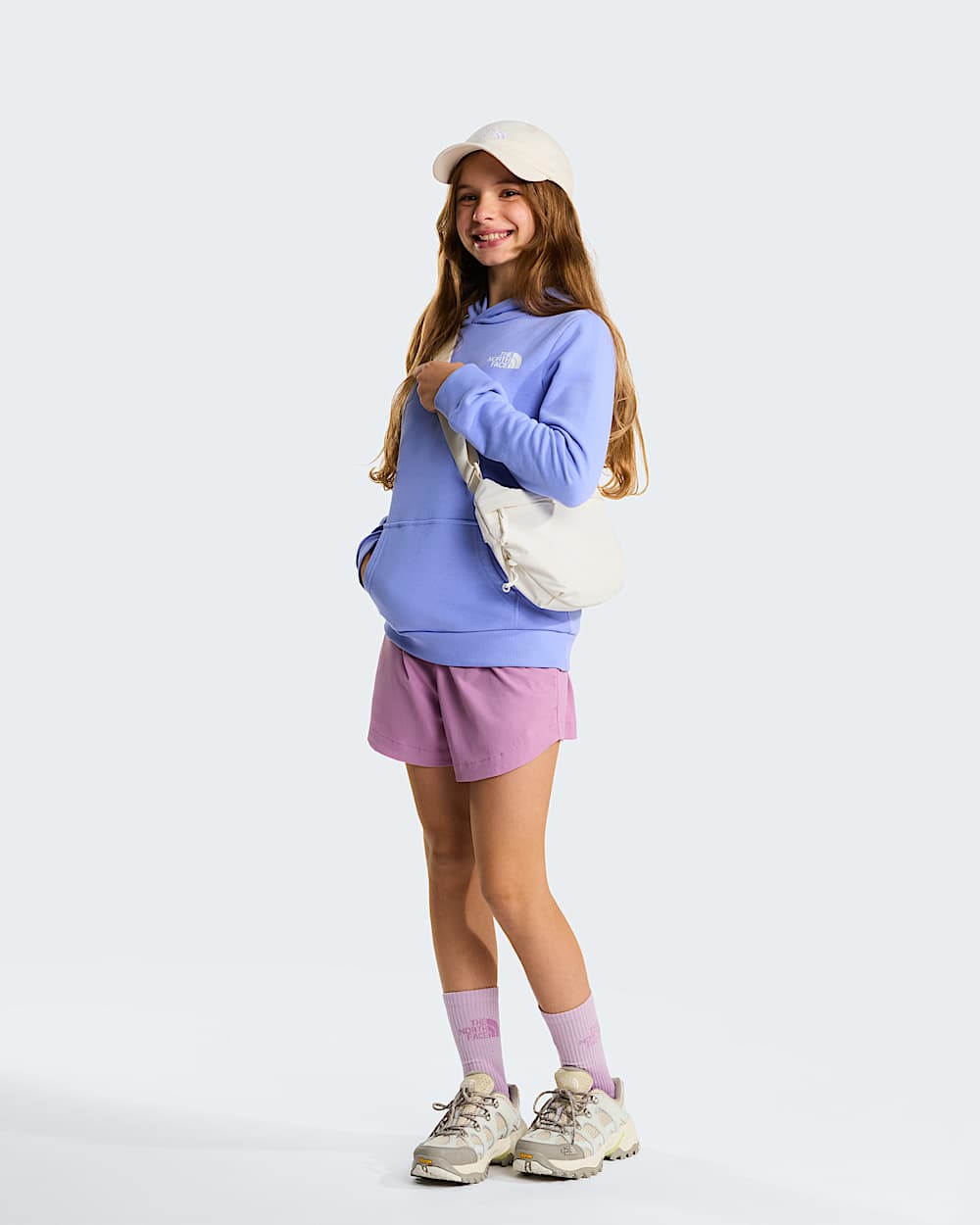 Simple Dome leichter  normal geschnittener Kapuzenpulli fr Jugendliche TNF Periwinkle Glow ALT8